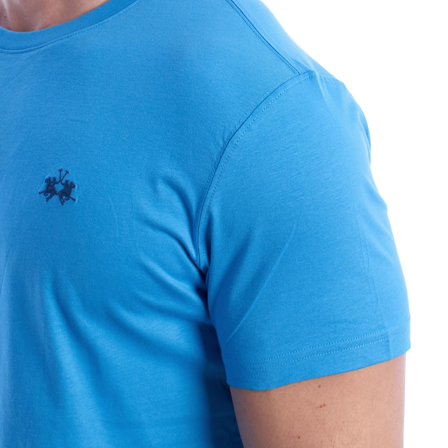La Martina XMR010-JS206 T-Shirt Uomo Blu Cotone L