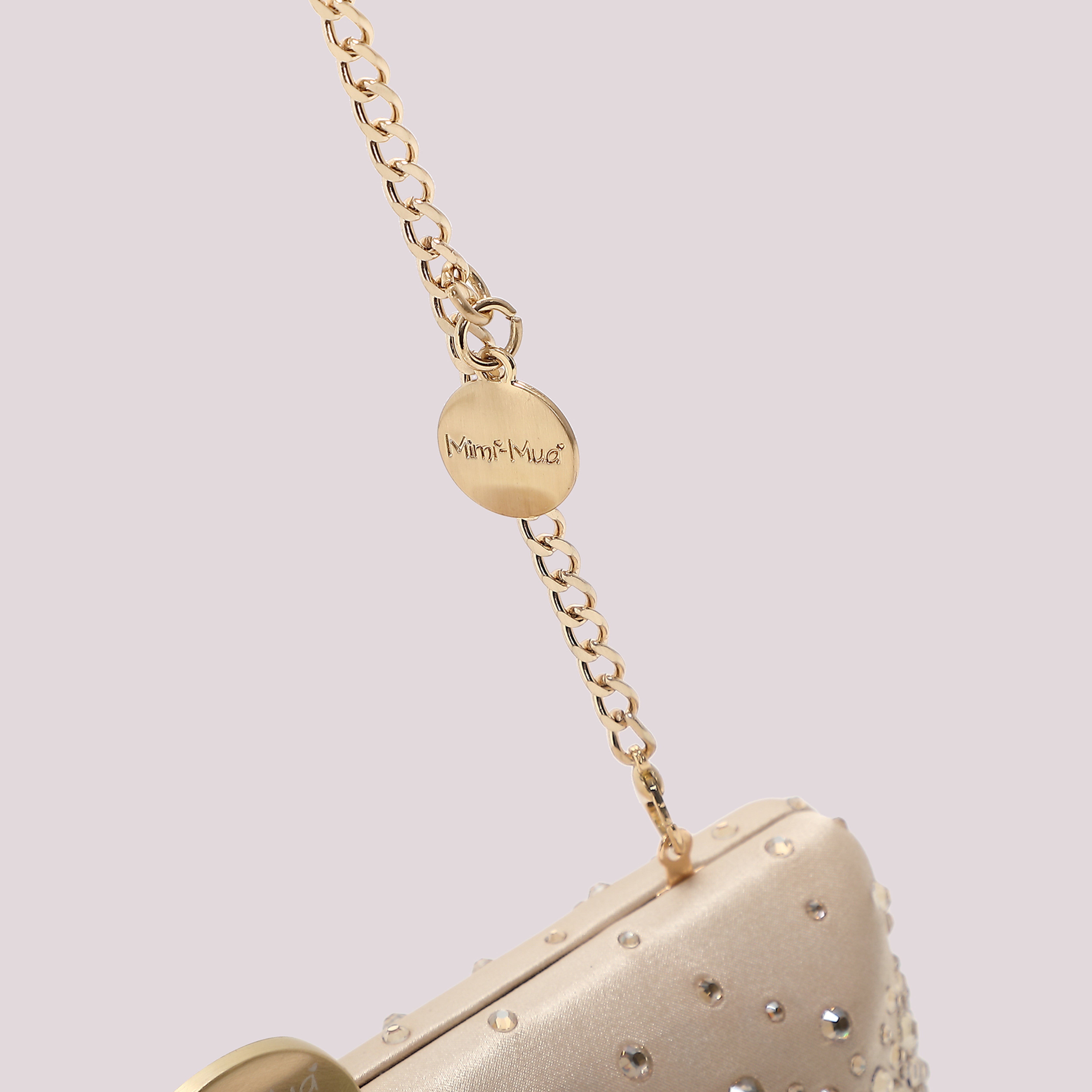 Mimi Mua Borsa Clutch Strass Sparsi Nero 21cm