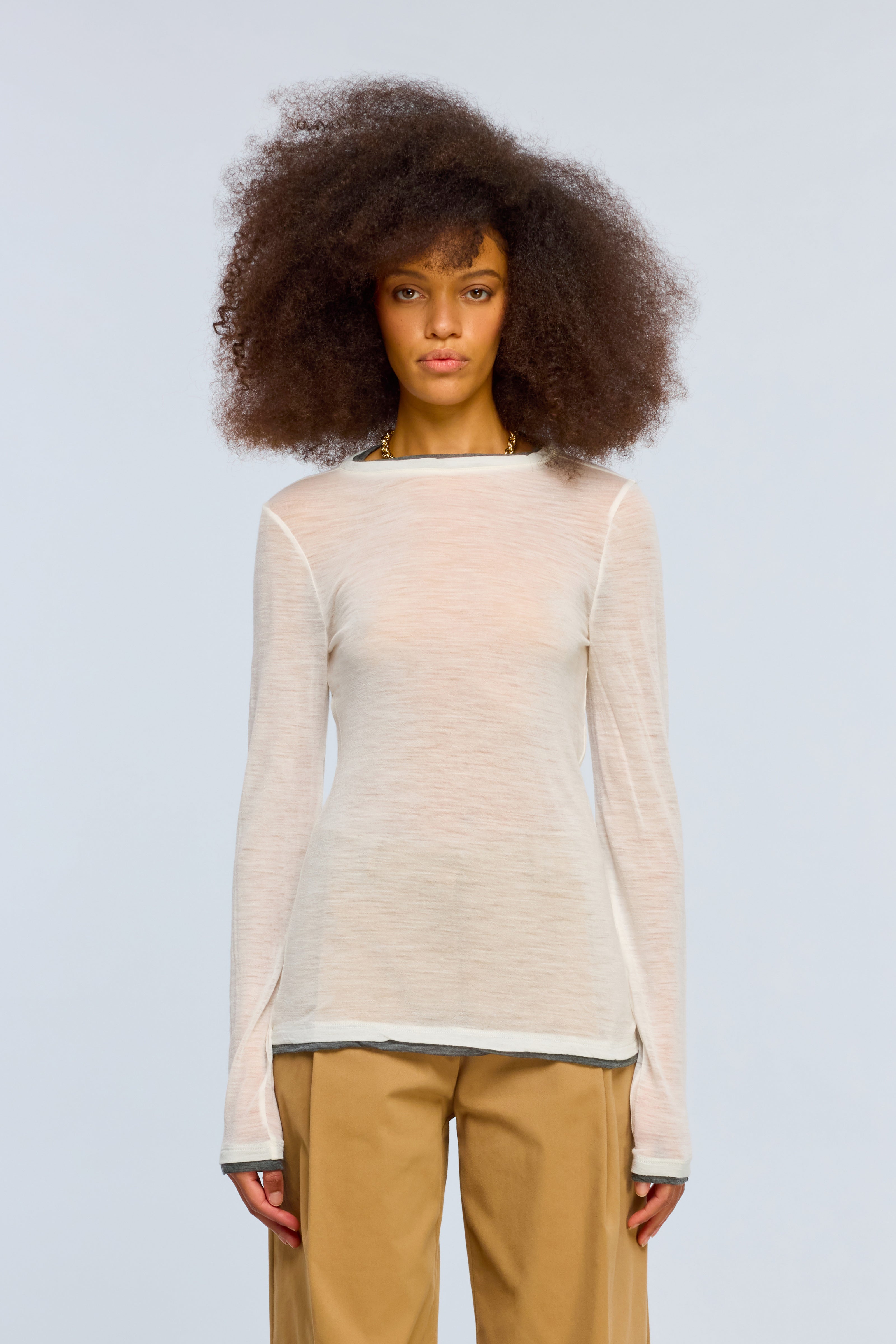 Semicouture Ellie Y6WJ32 maglia grigio medio-burro lana