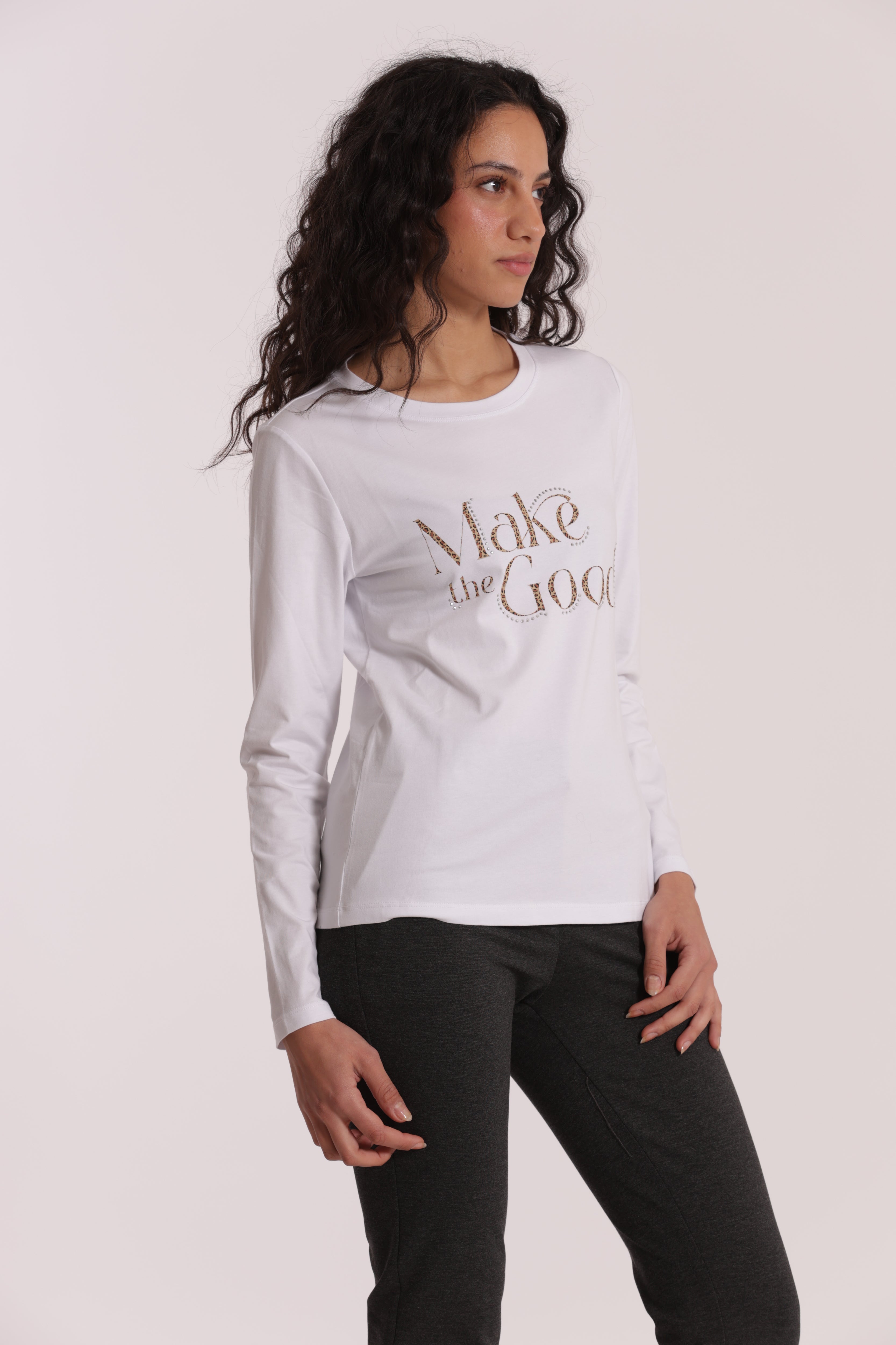 Mimi Mua Make The Good t-shirt bianca cotone