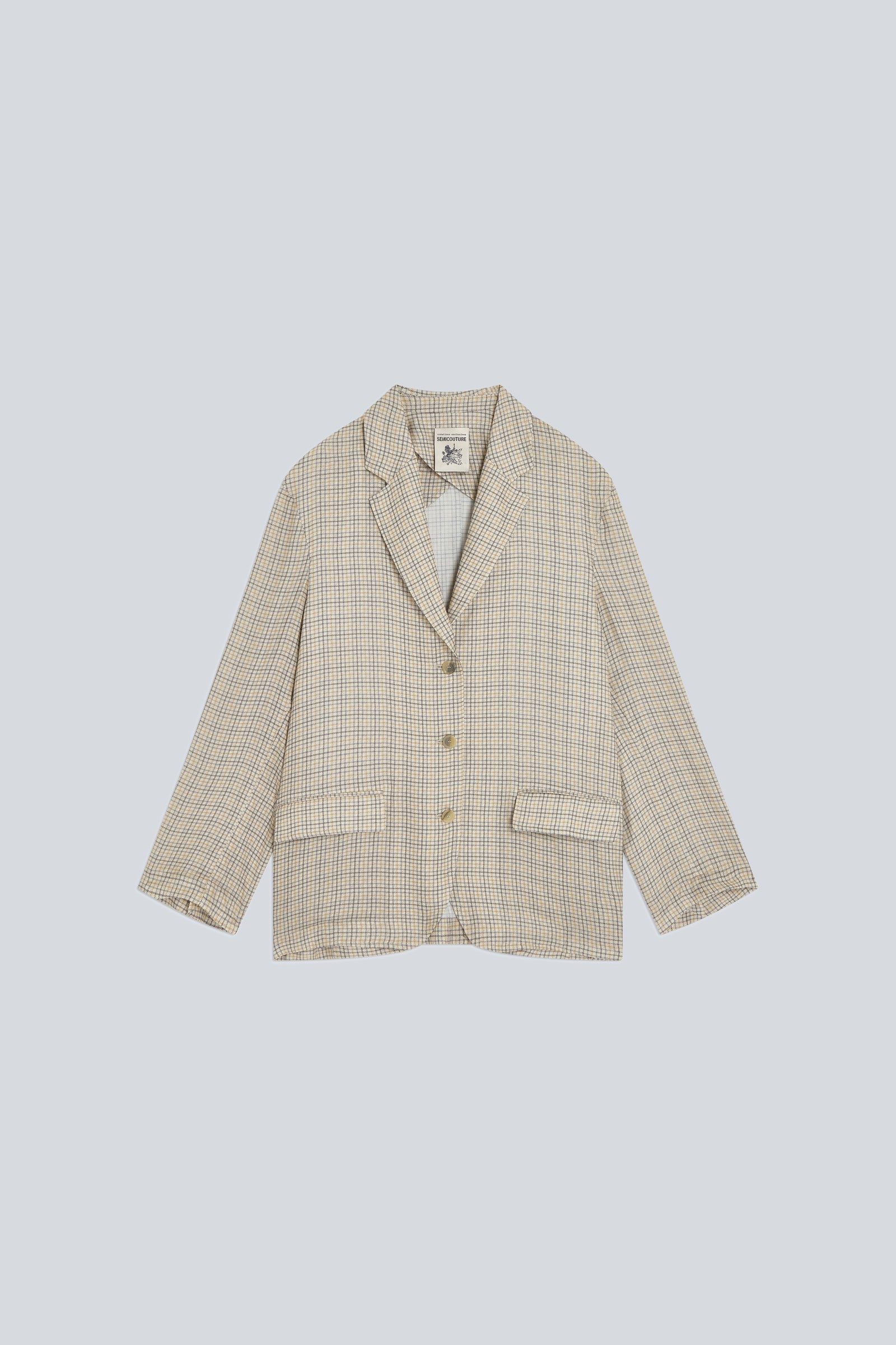 Semicouture Effie giacca check crusca