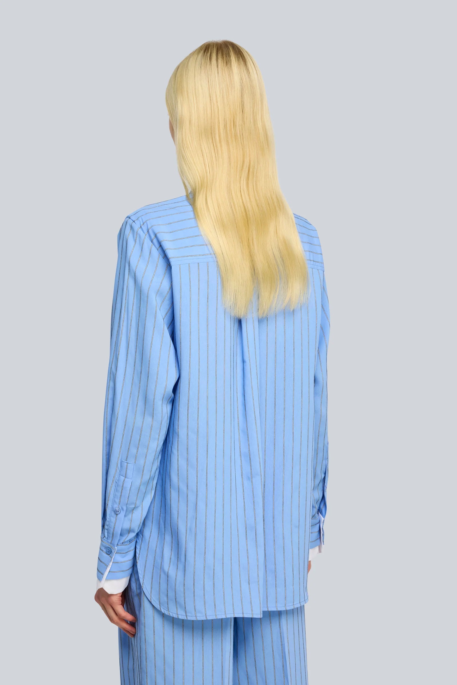Semicouture Mariah camicia viscosa seta riga bianco