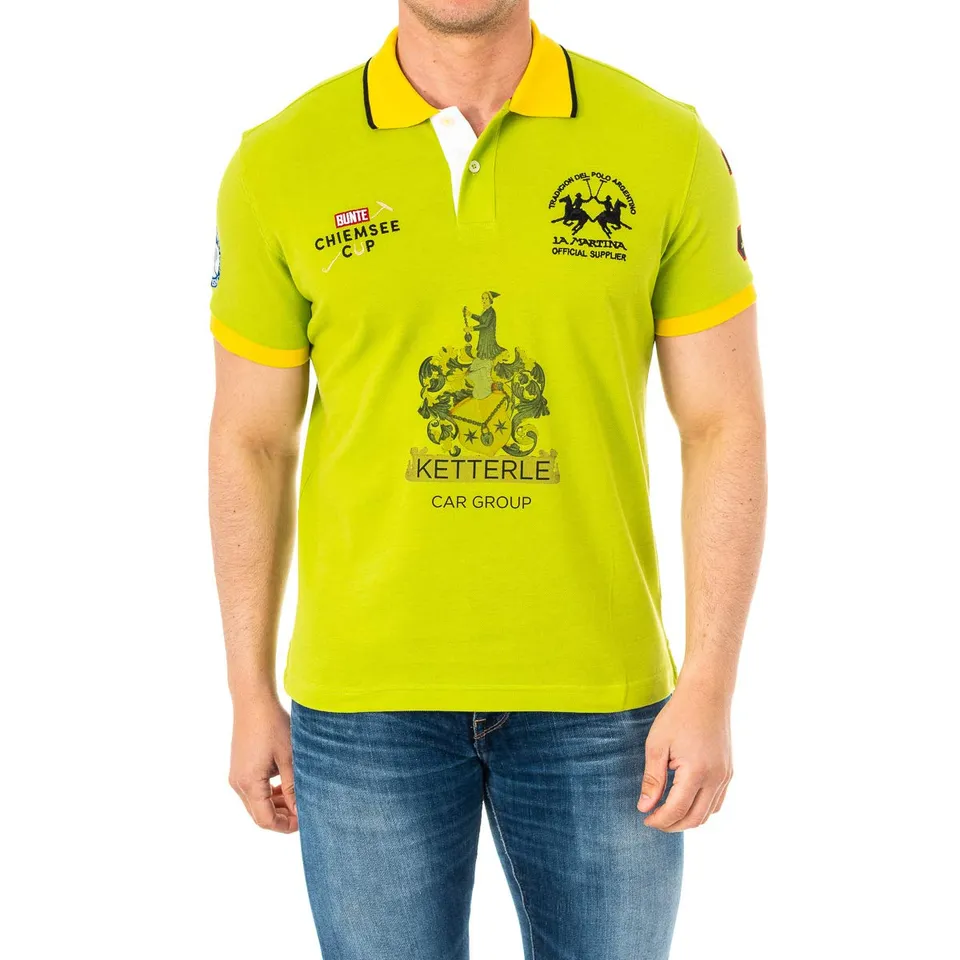 La Martina 2MPS55 Polo Uomo Manica Corta Verde