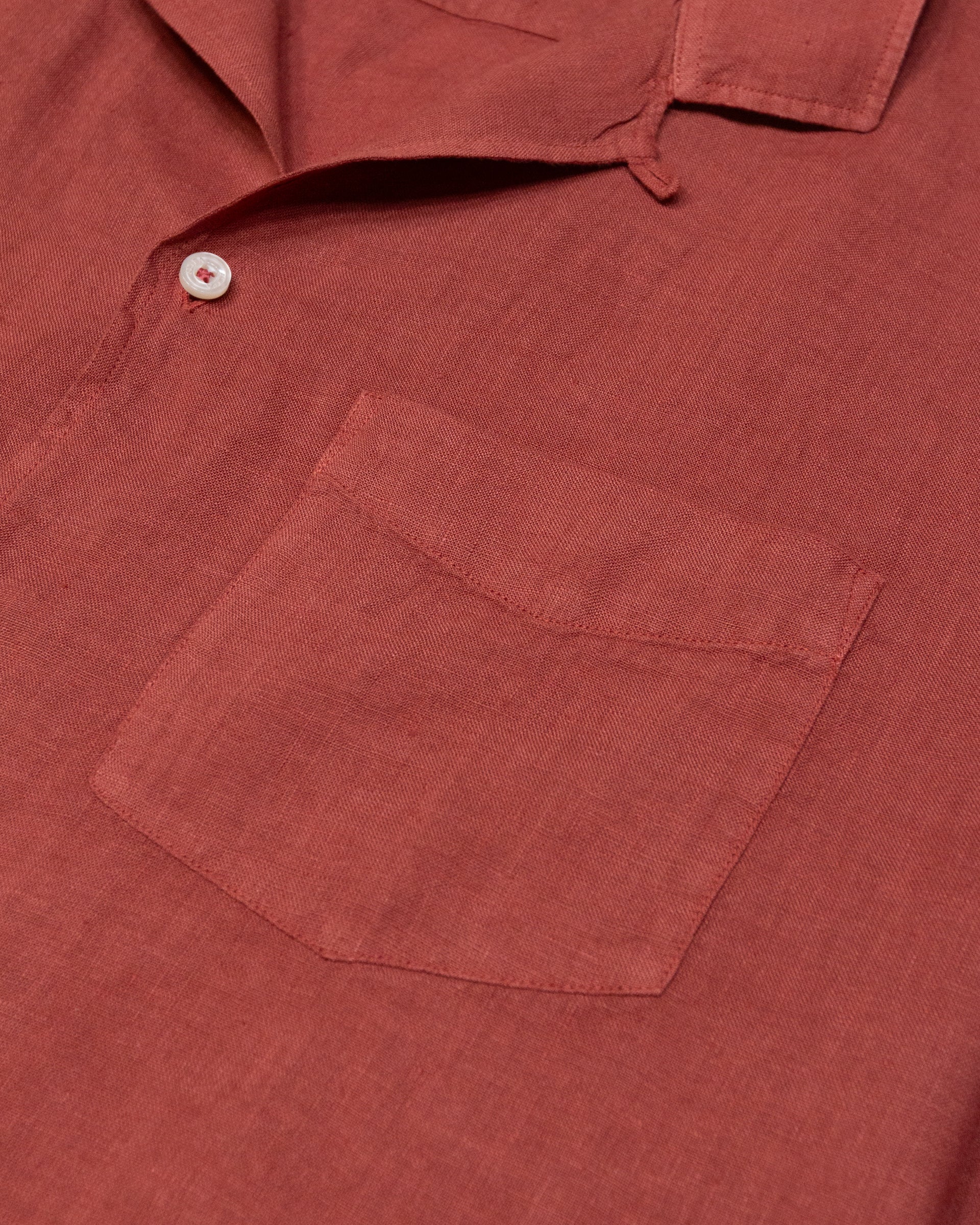 Altea Bart camicia in lino arancione Cotto over