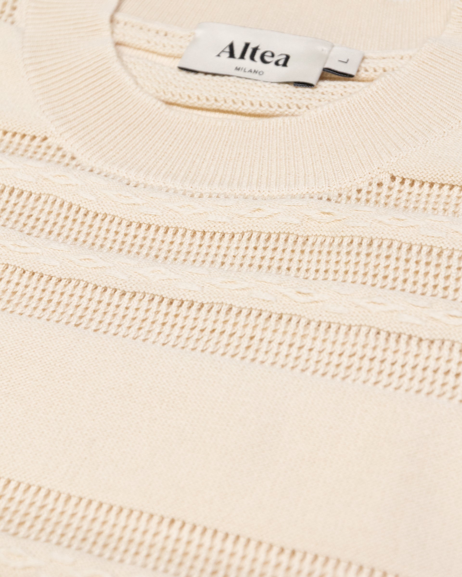 Altea T-shirt Maglia Cotone Panna Scuro