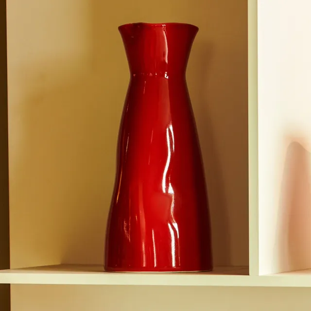 On Earth Cooperative Collection Soft vaso ceramica rosso 9x20,5 cm
