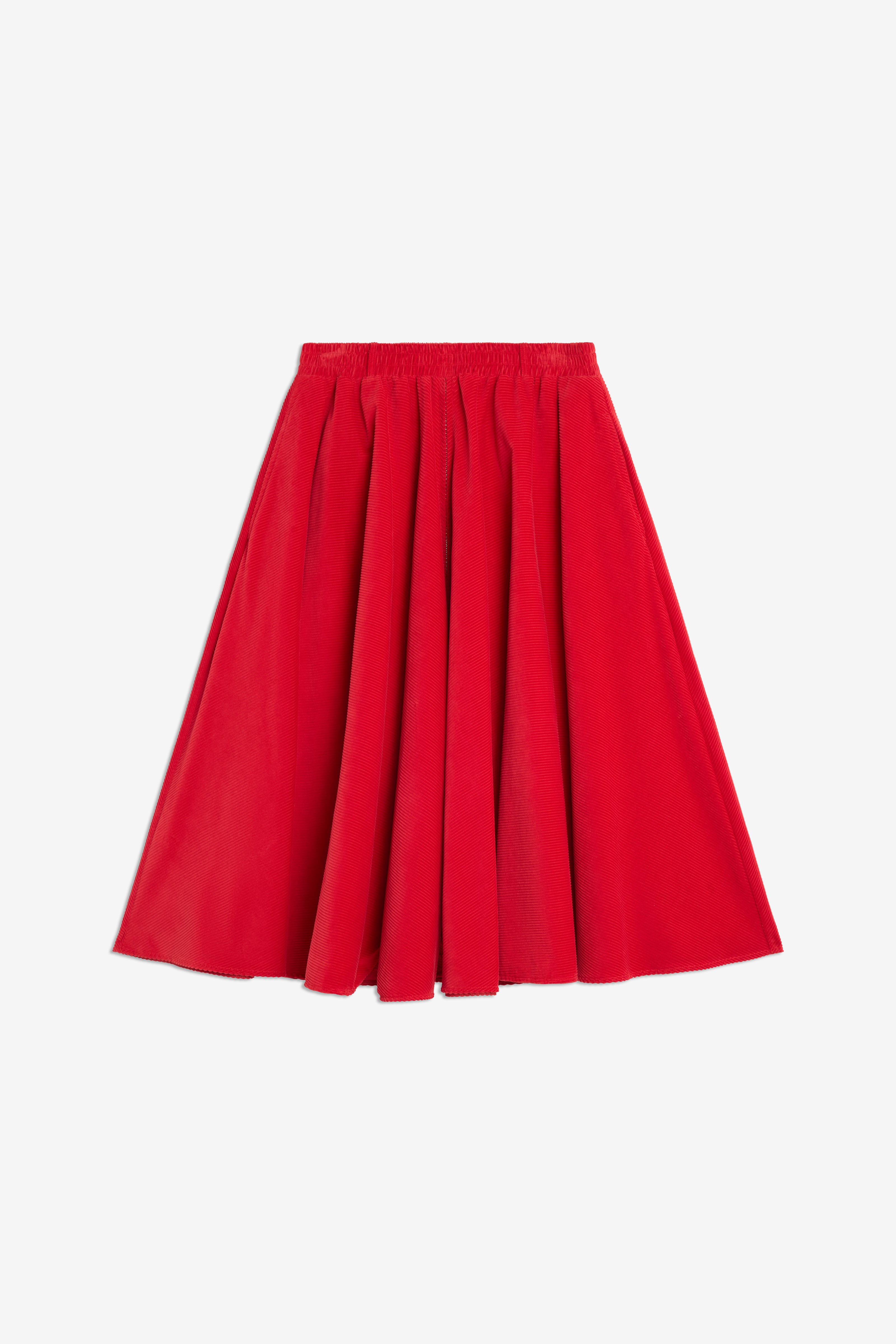 Semicouture Raquel Gonna Velluto Rosso Lacca Ampia