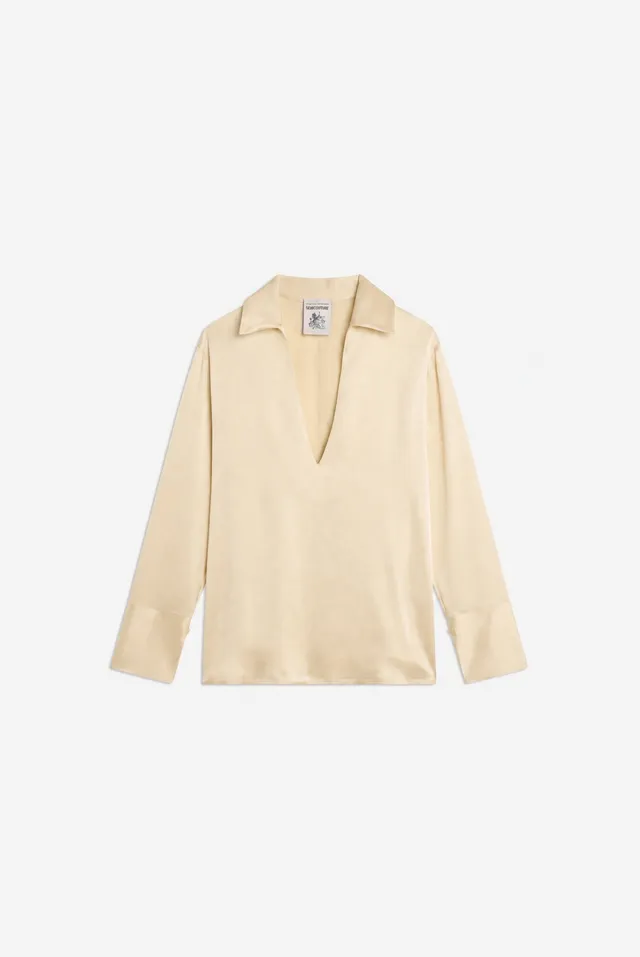 Semicouture Gisselle S6WM02 blusa quarzo scollo a V