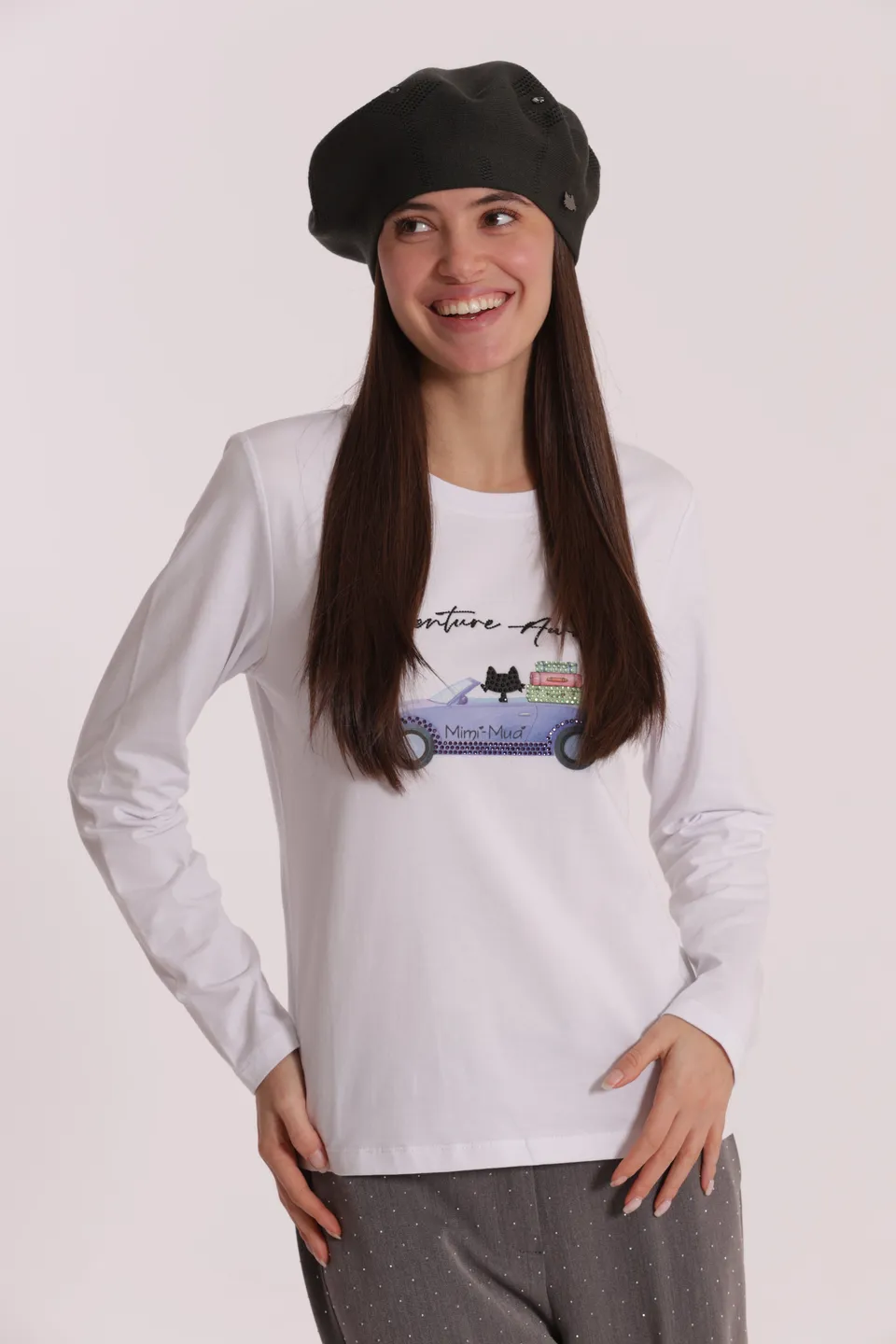 Mimi Mua Basco con Rivetto Strass Cappello Nero