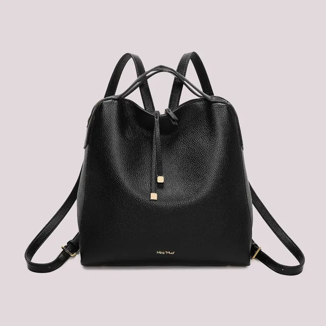 Mimi Mua Zaino Tira Zip Zaino Ecopelle Quadrato