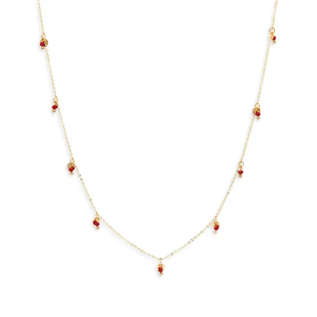 On Earth Cooperative Collection Duo collana vetro rossa 50 cm
