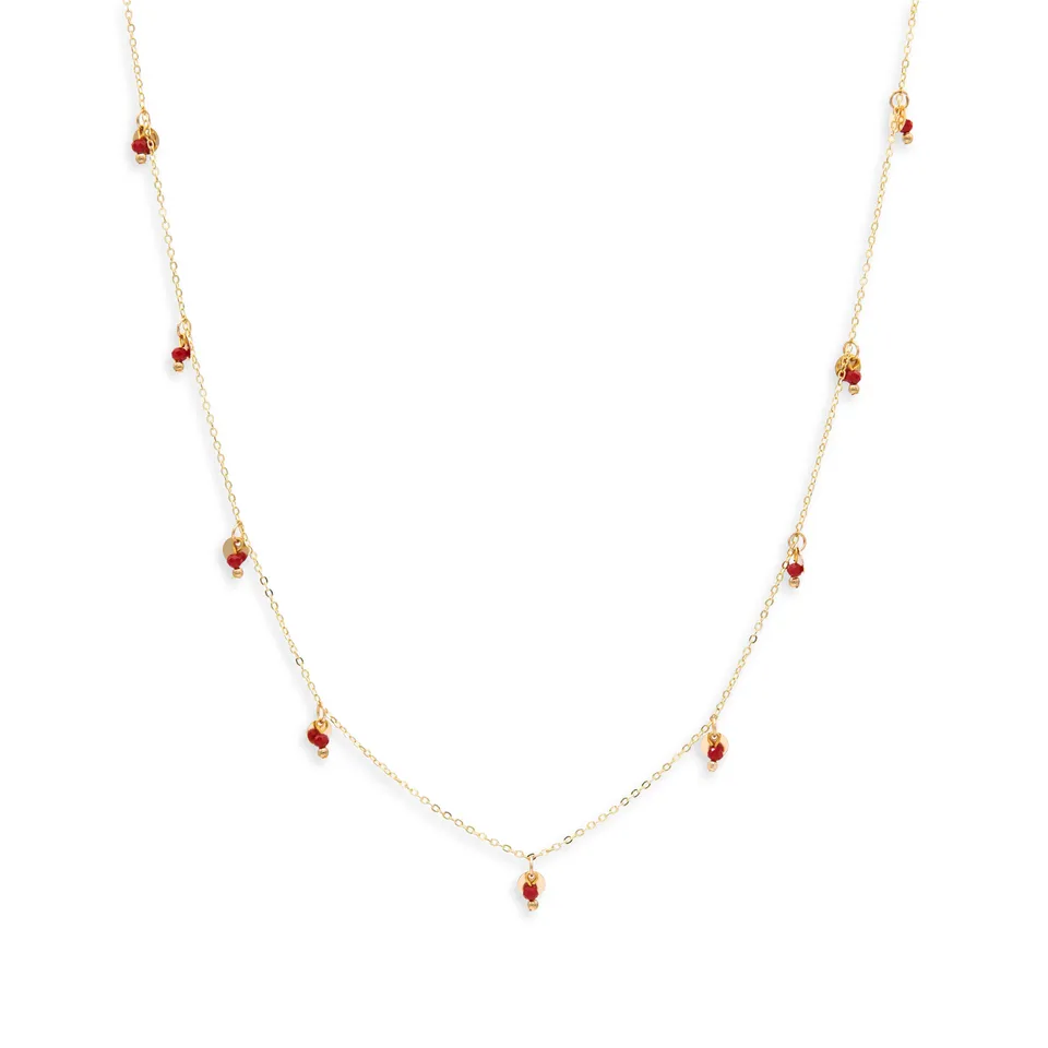 On Earth Cooperative Collection Duo collana vetro rossa 50 cm