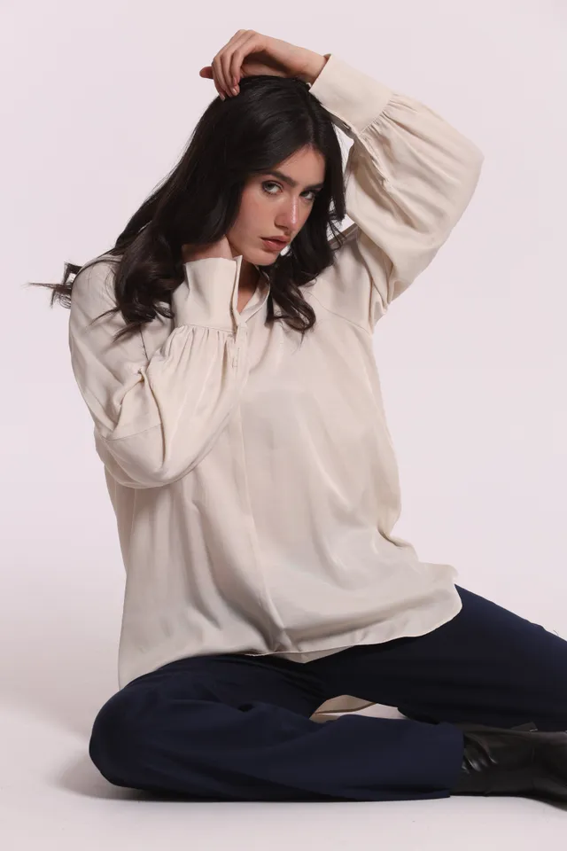 Mimi Mua Blusa Scollo a V Mano Seta blusa nero