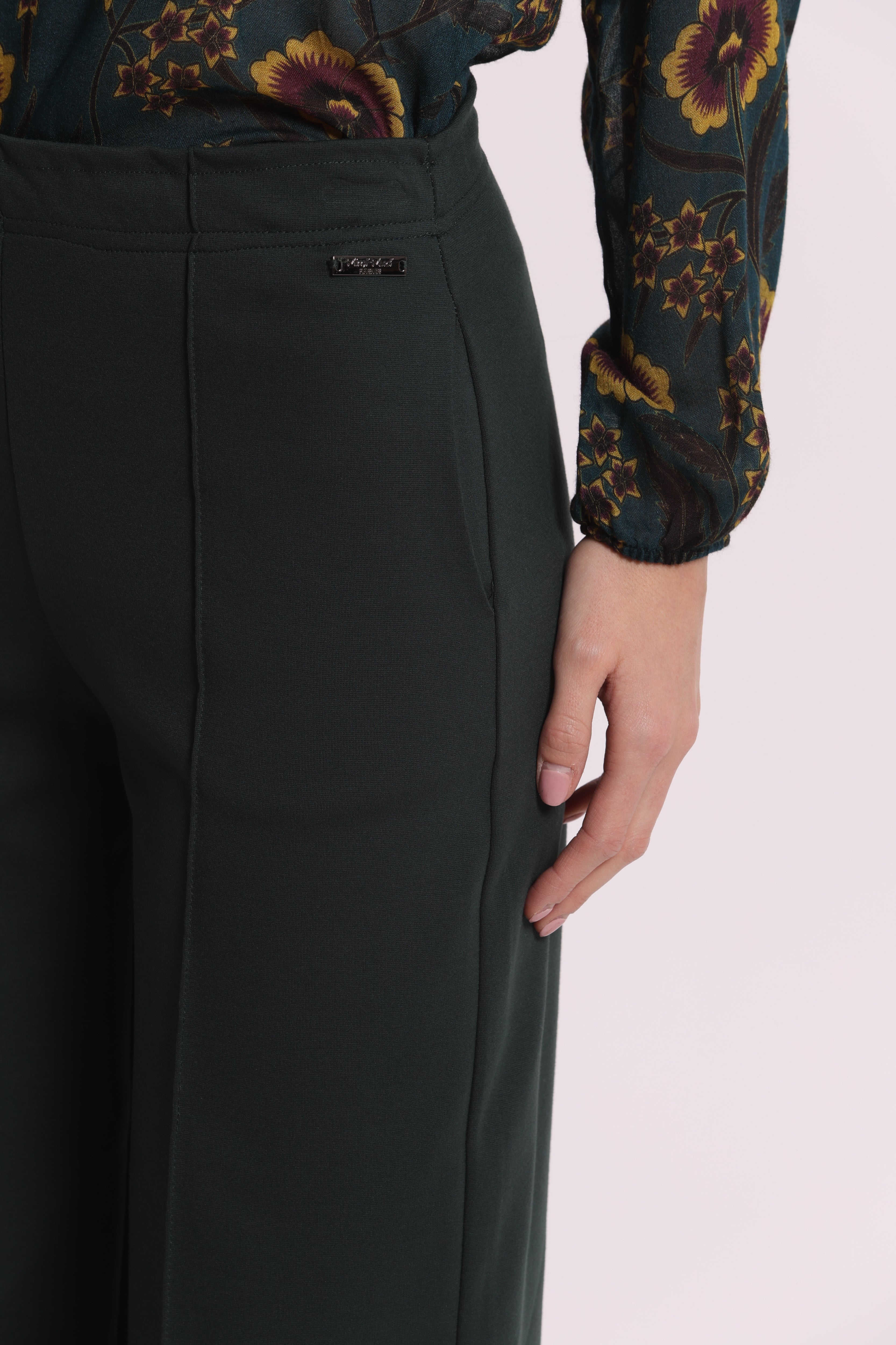 Mimi Mua Pantalone Spacco Punto Milano Nero