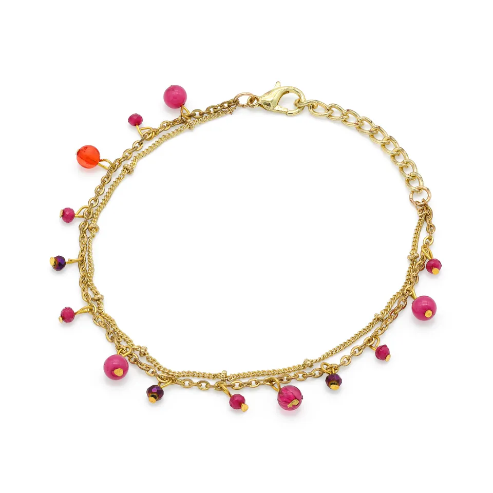 On Earth Cooperative Collection Colour bracciale ottone fucsia 17 cm