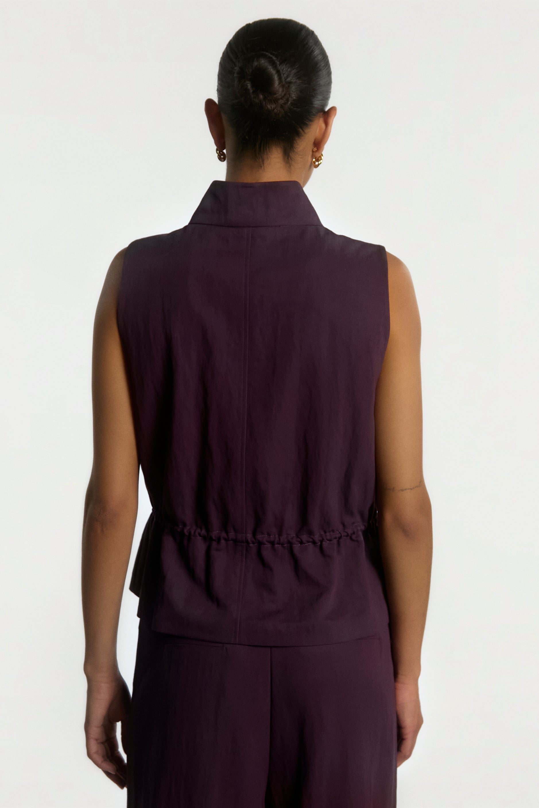 Aaiko Lena gilet smanicato viola fico