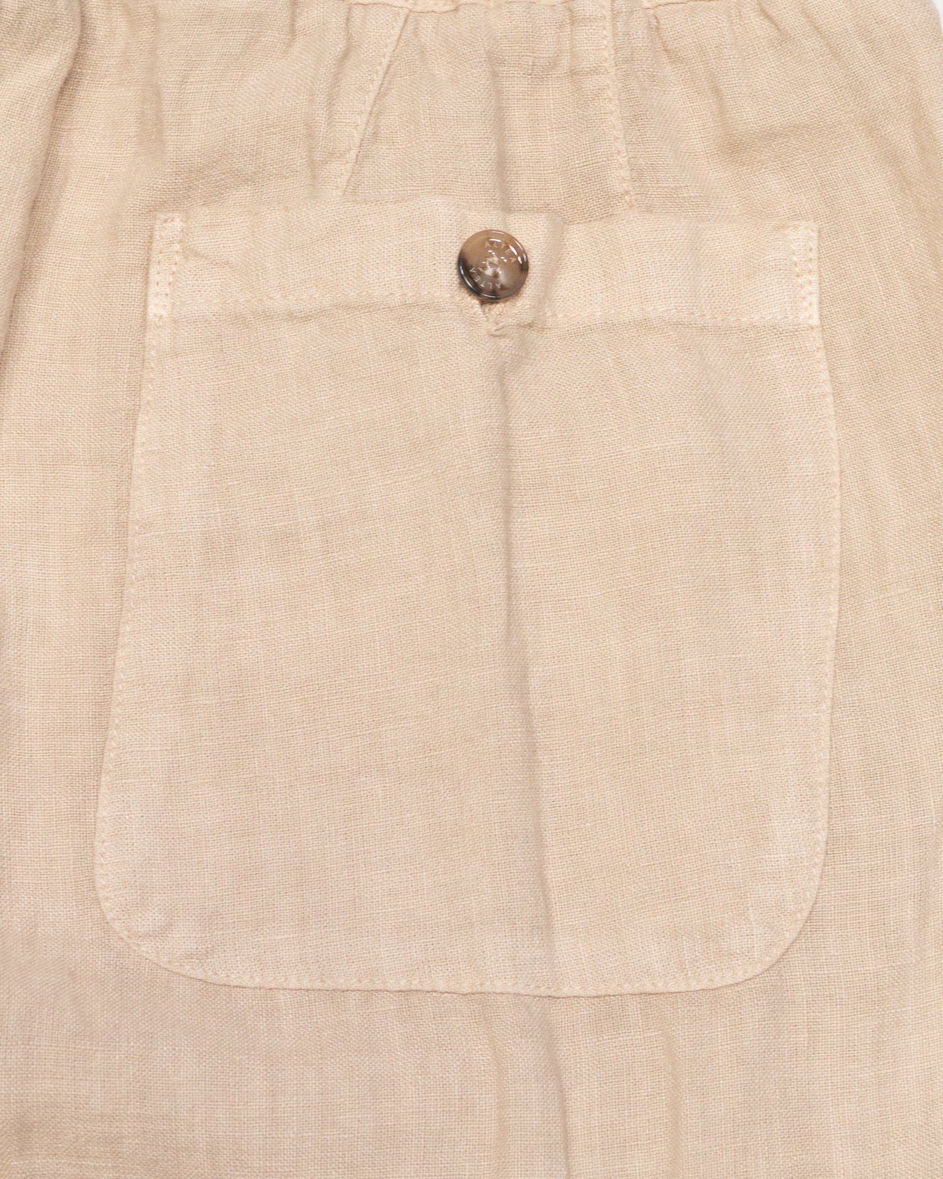 Altea Mattia pantalone in lino beige con coulisse