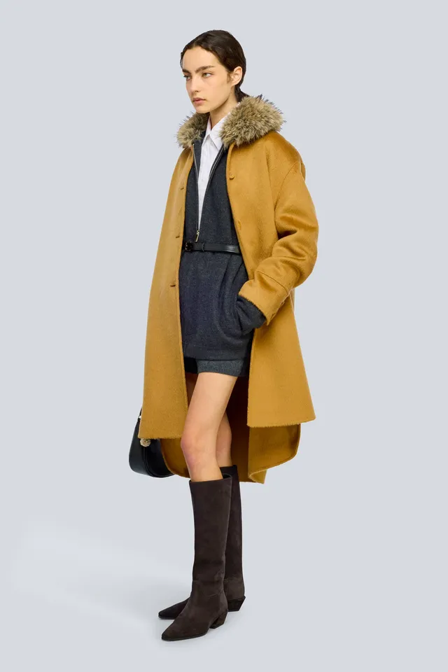 Semicouture Odelia Y6WV25 Cappotto Cammello Panno