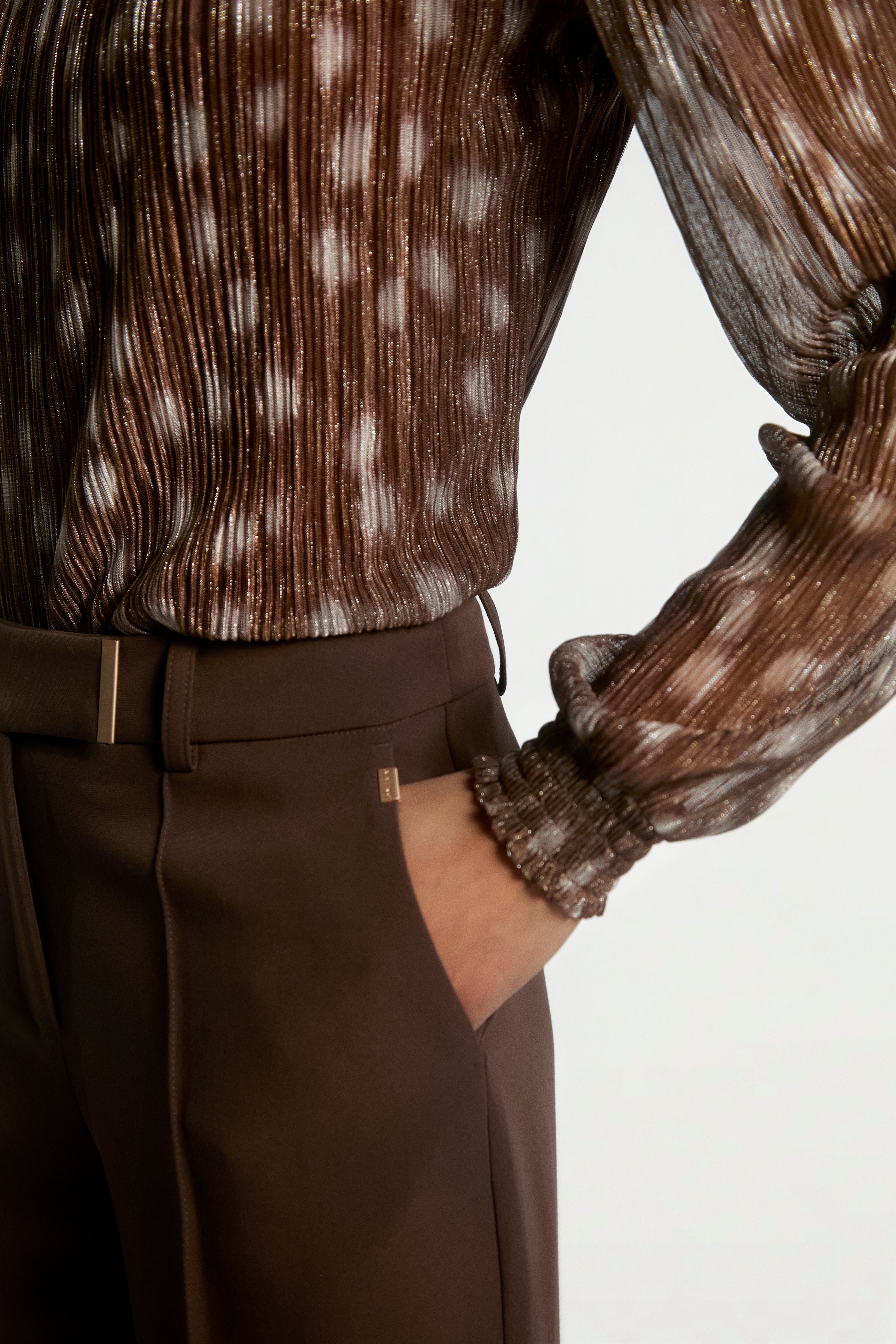 Aaiko Chantalle pantaloni fudge palazzo eleganti