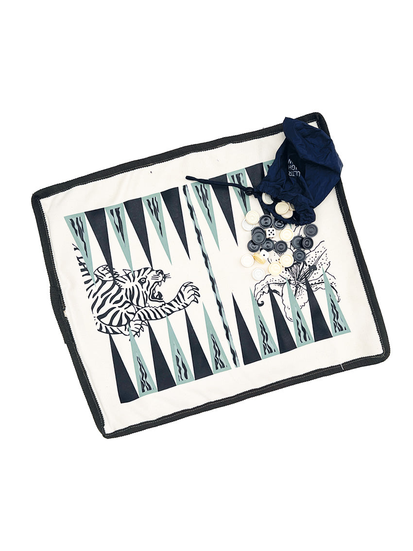 GiglioTigrato Travel Backgammon 7 arrotolabile vintage