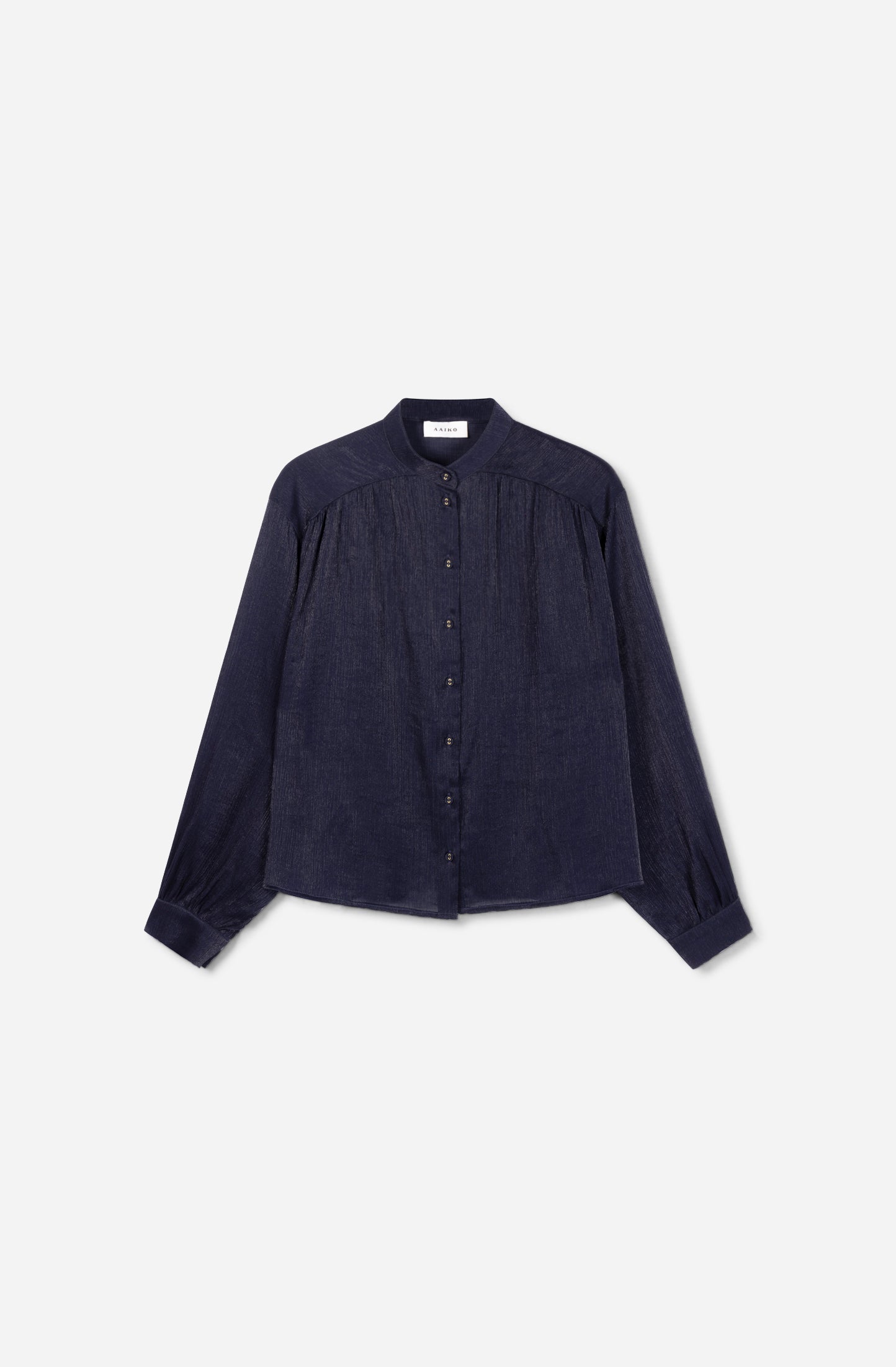 Aaiko Liv camicia blu night blue metallizzata
