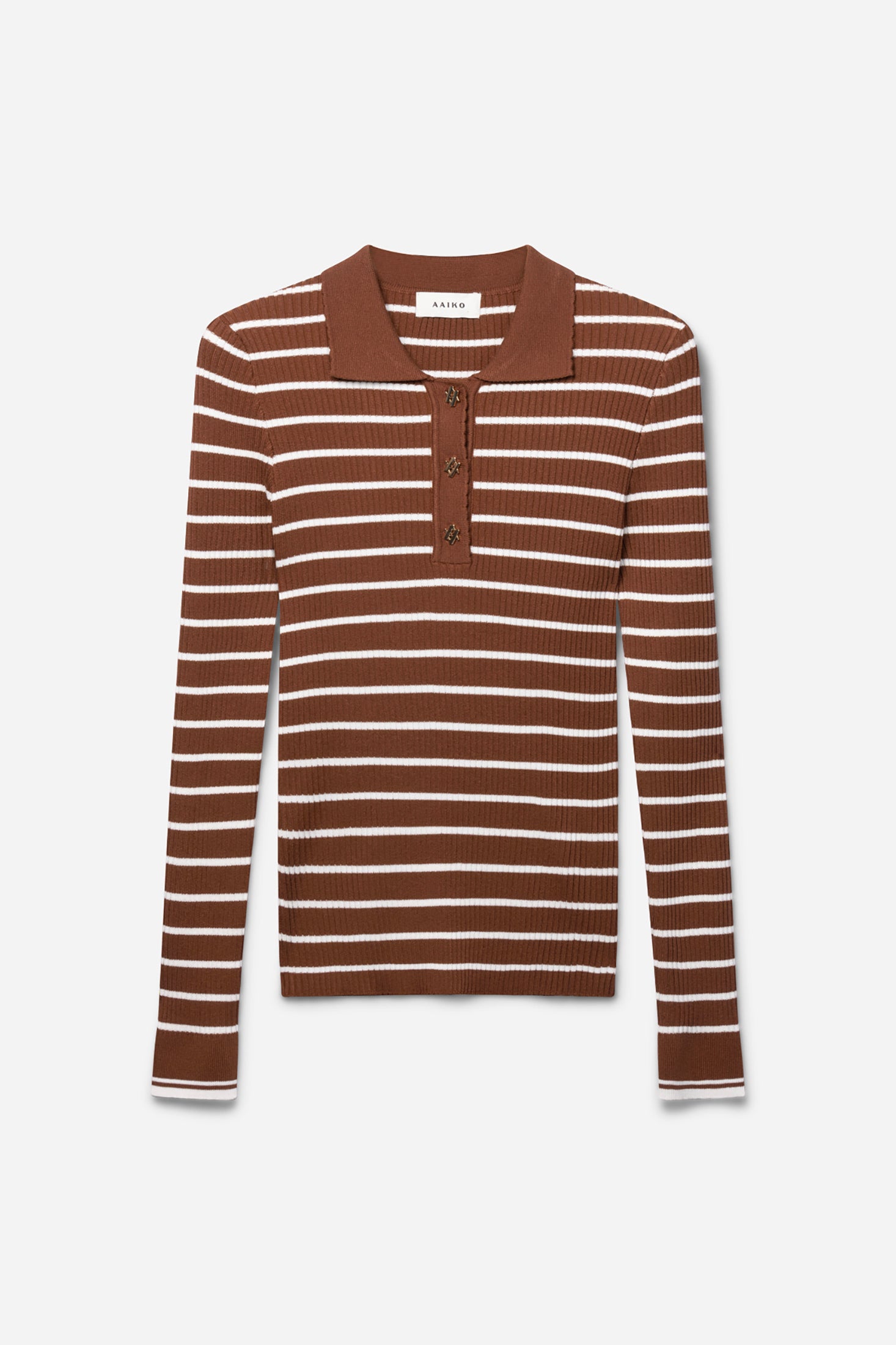 Aaiko Olin Stripe maglia marrone a righe