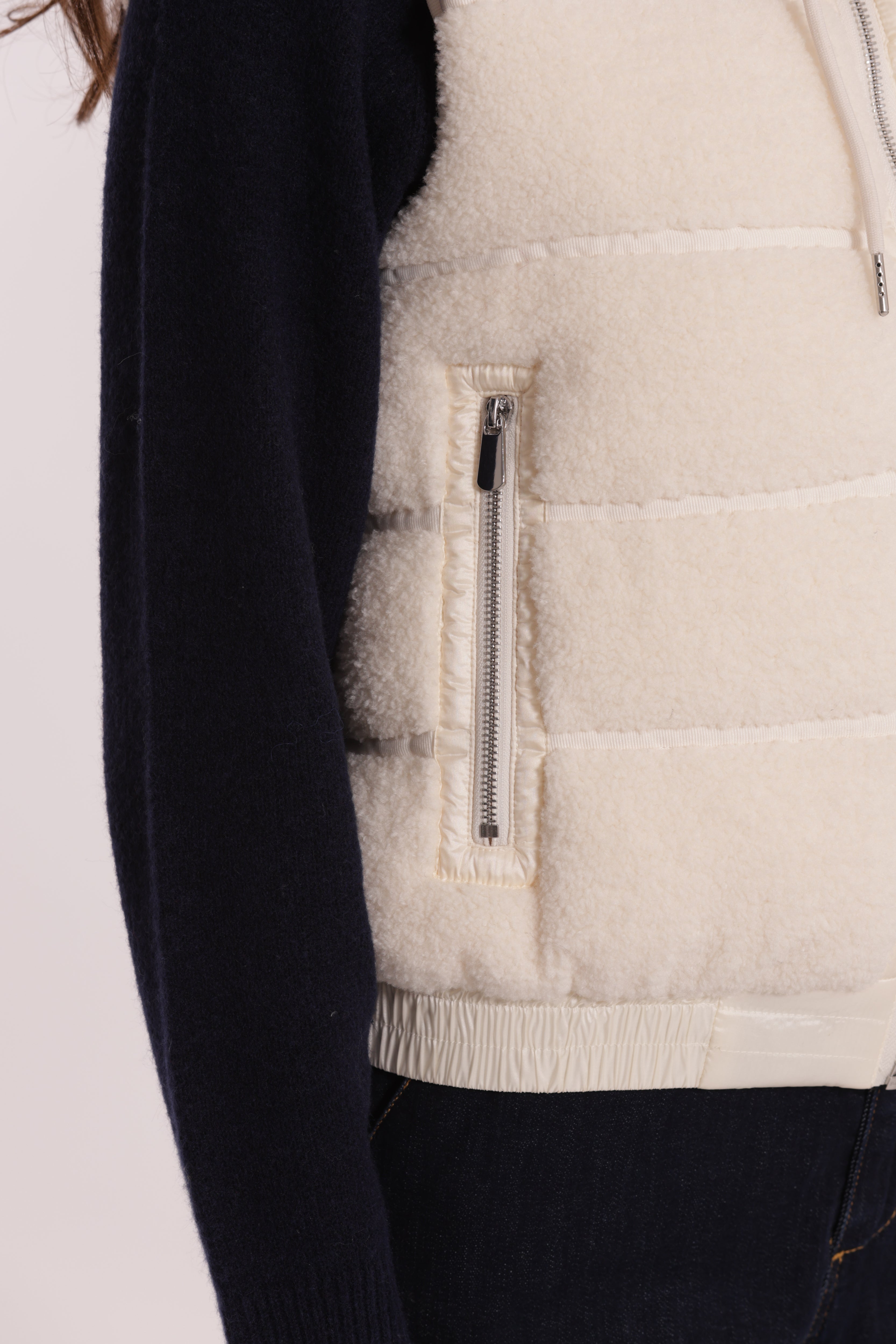 Mimi Mua Effetto Montone Gilet Nero Caldo