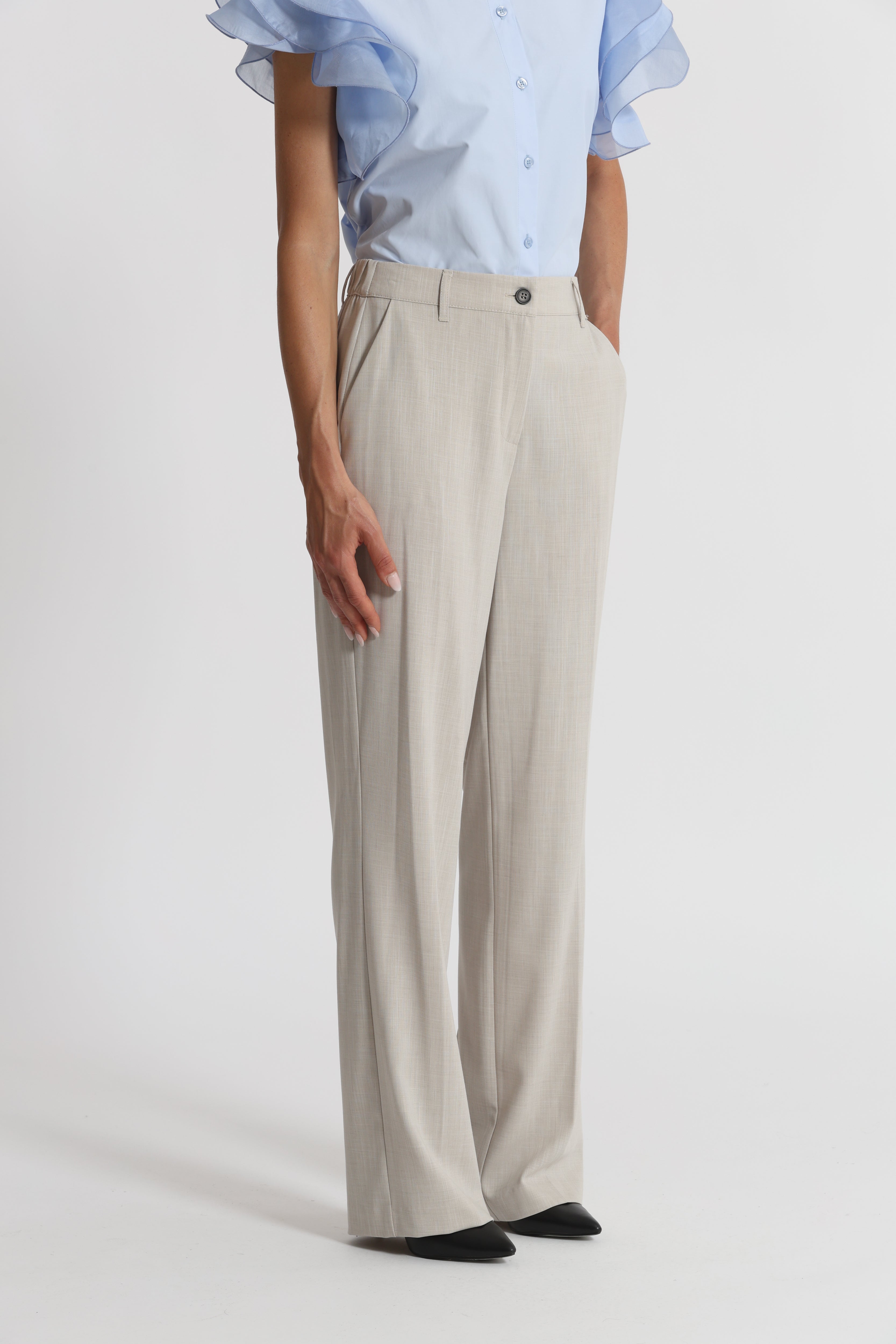 Mimi Mua Pantalone Palazzo Beige