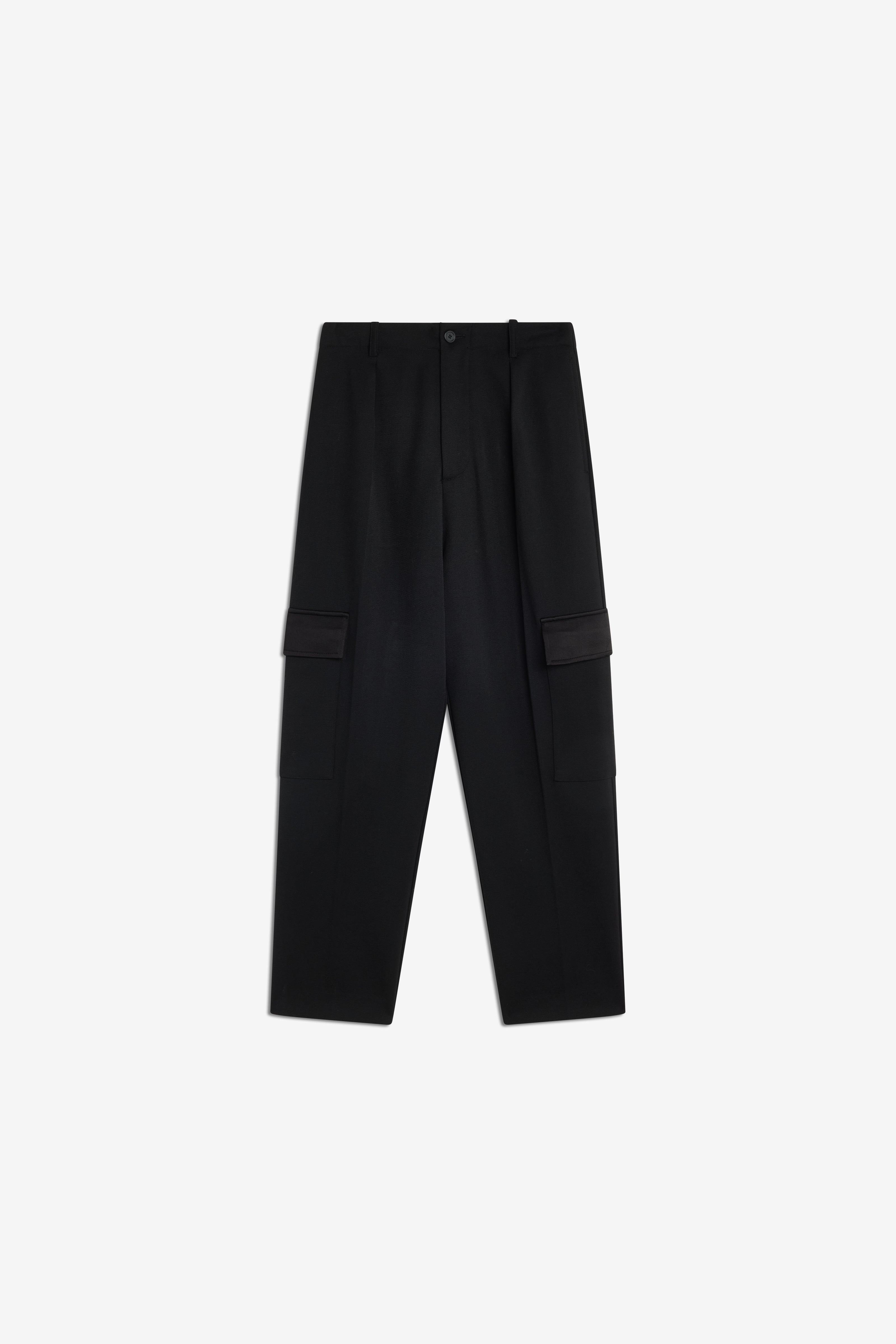 Semicouture Justina pantalone nero lana pettinata