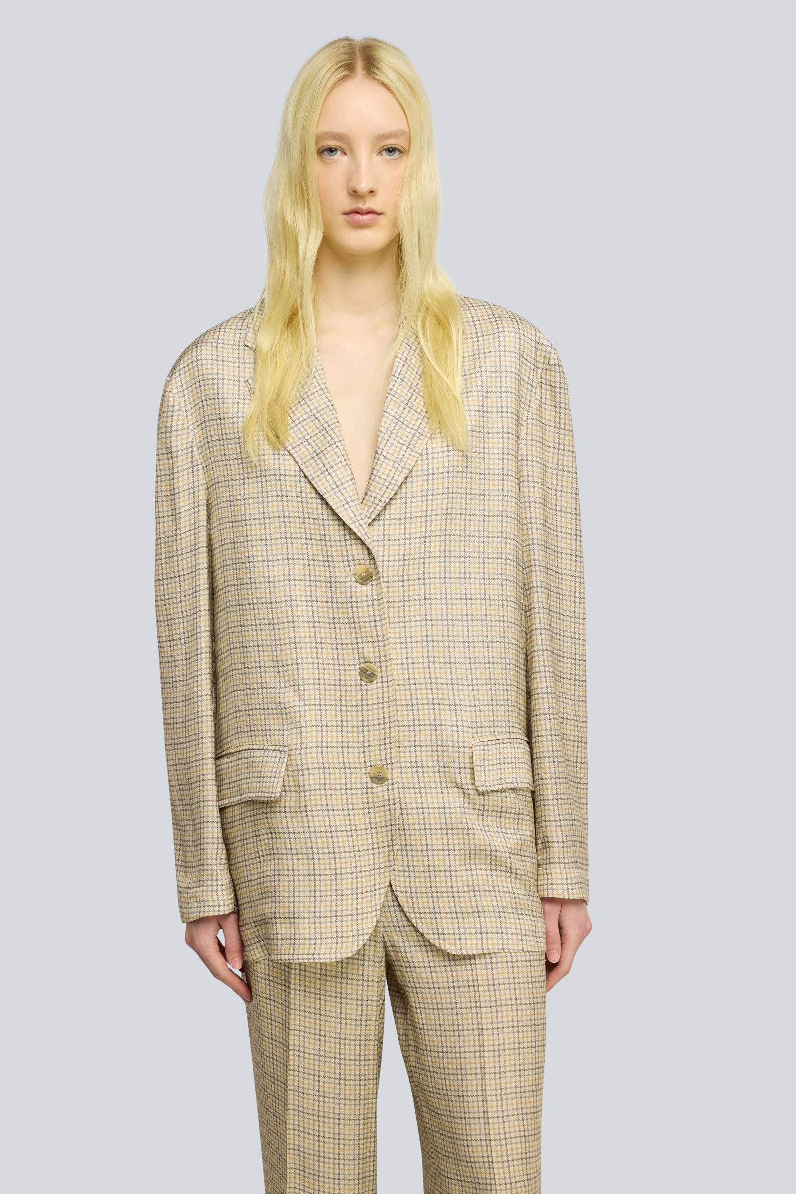 Semicouture Effie giacca check crusca