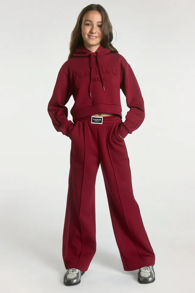 Aaiko Vico pantaloni bordeaux gamba larga