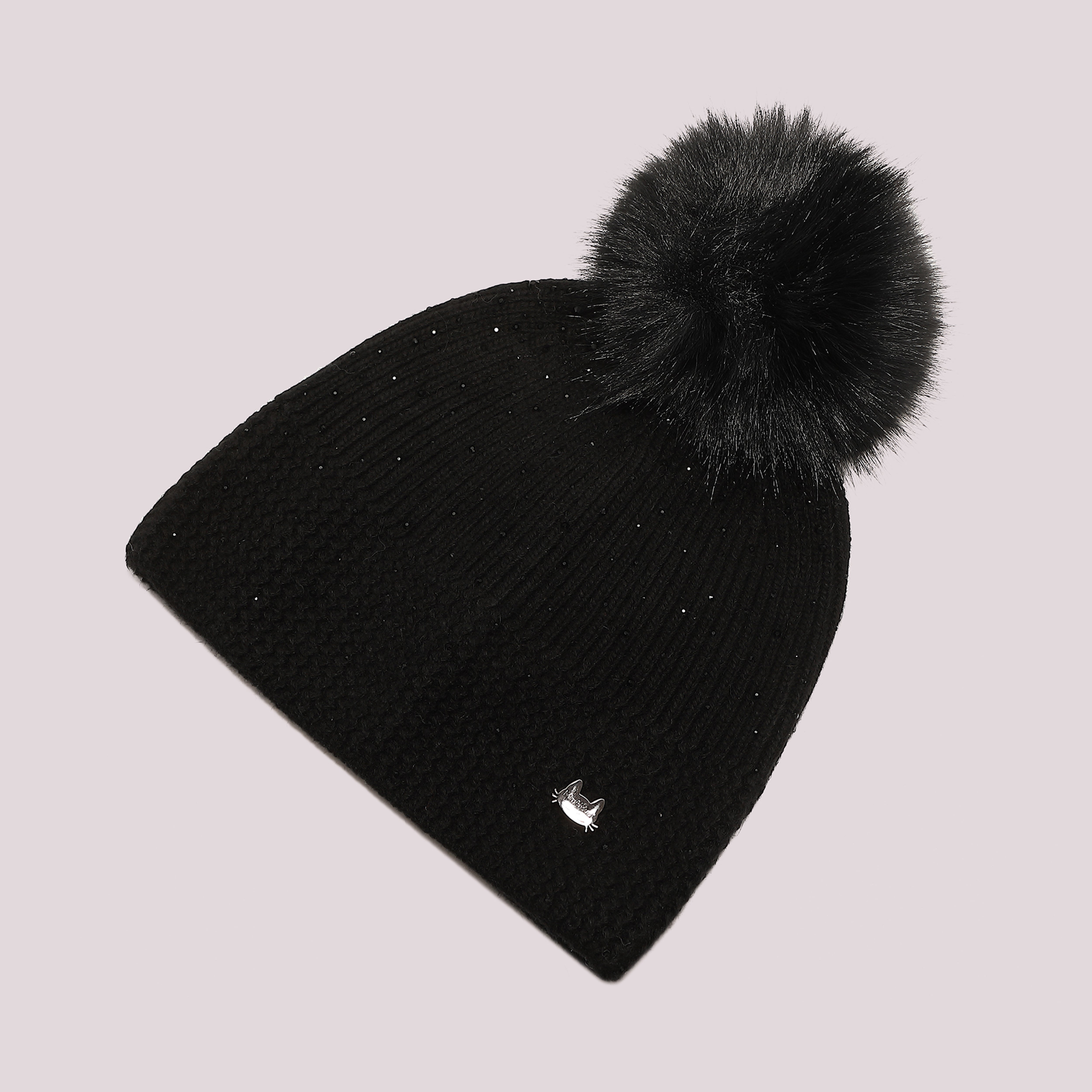 Mimi Mua Berretto Pioggia di Strass e Pon Pon cappello bianco