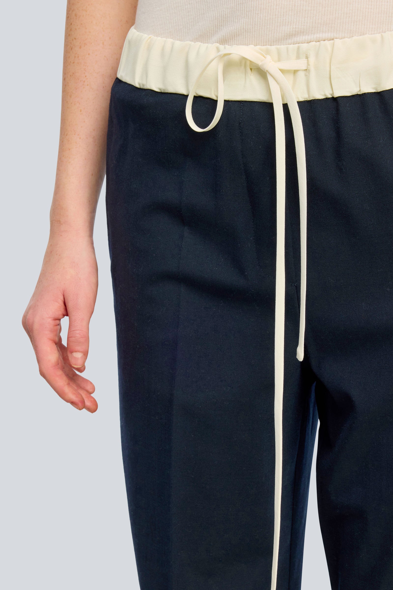 Semicouture Fancy pantalone blue-burro lana