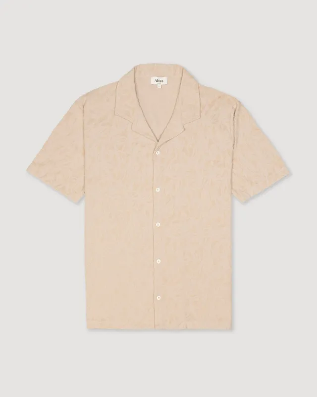 Altea Harvey camicia spugna jacquard beige manica corta