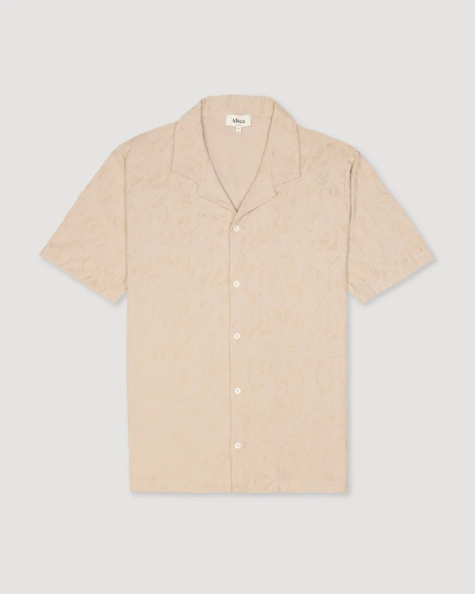 Altea Harvey camicia spugna jacquard beige manica corta
