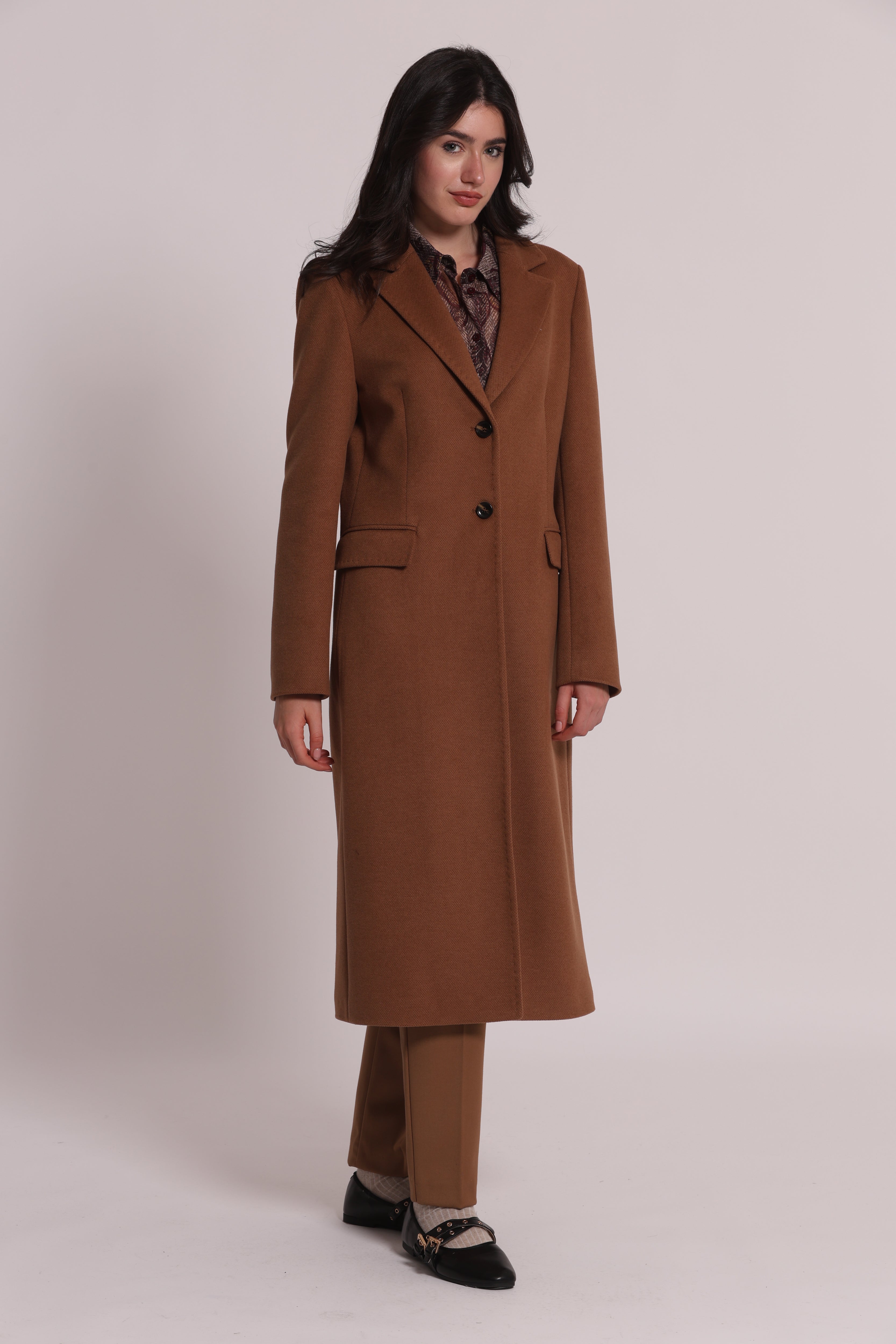 Mimi Mua Cappotto Lungo Nero Classico