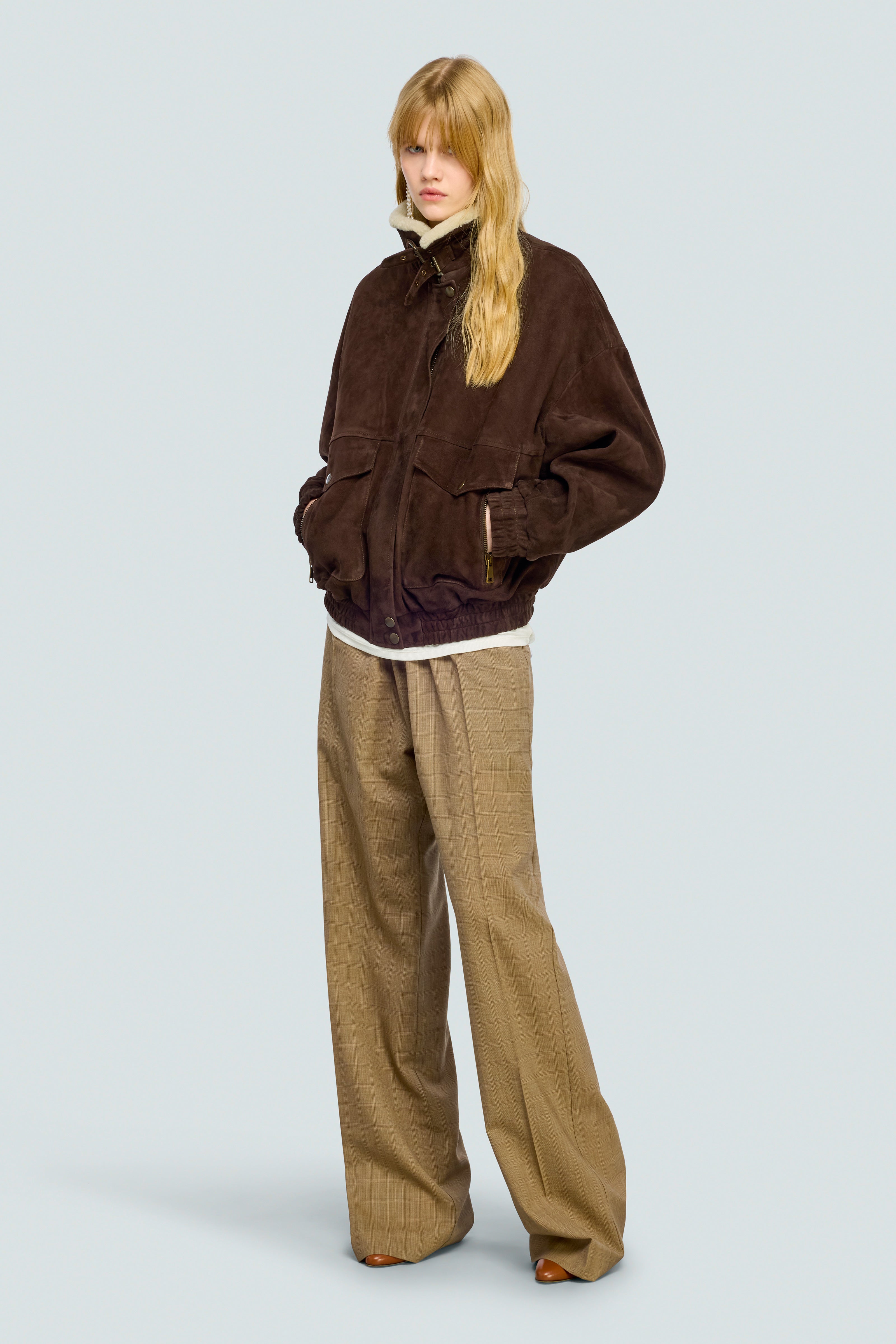 Semicouture Gloria giacca camoscio moka