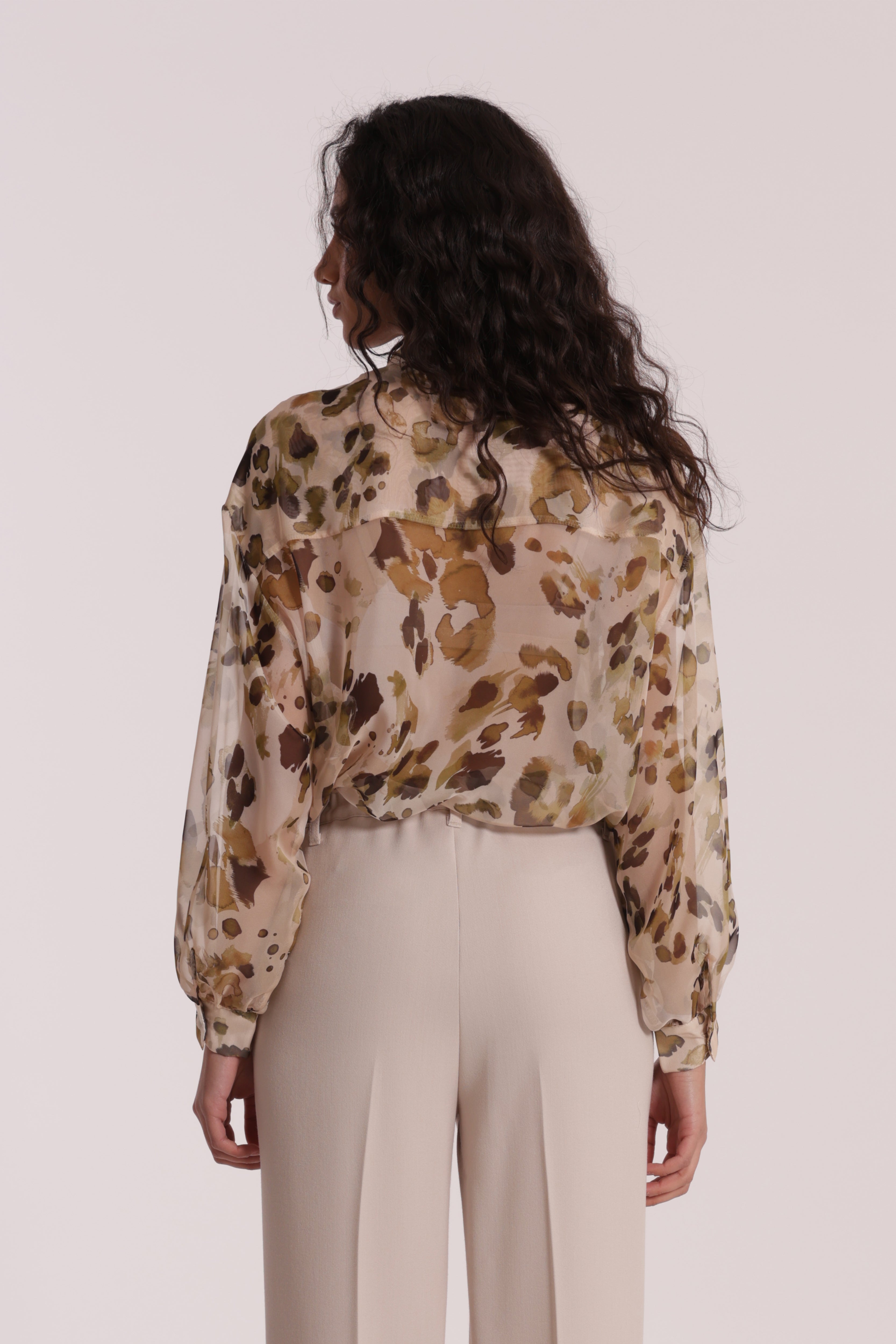 Mimi Mua Tasche Leo Camicia Panna Militare XS