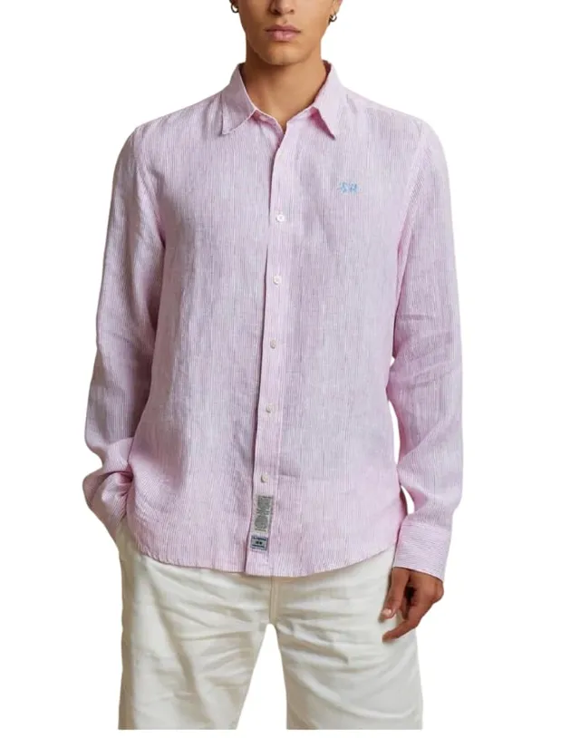 La Martina MCC013 TL340 camicia uomo lino