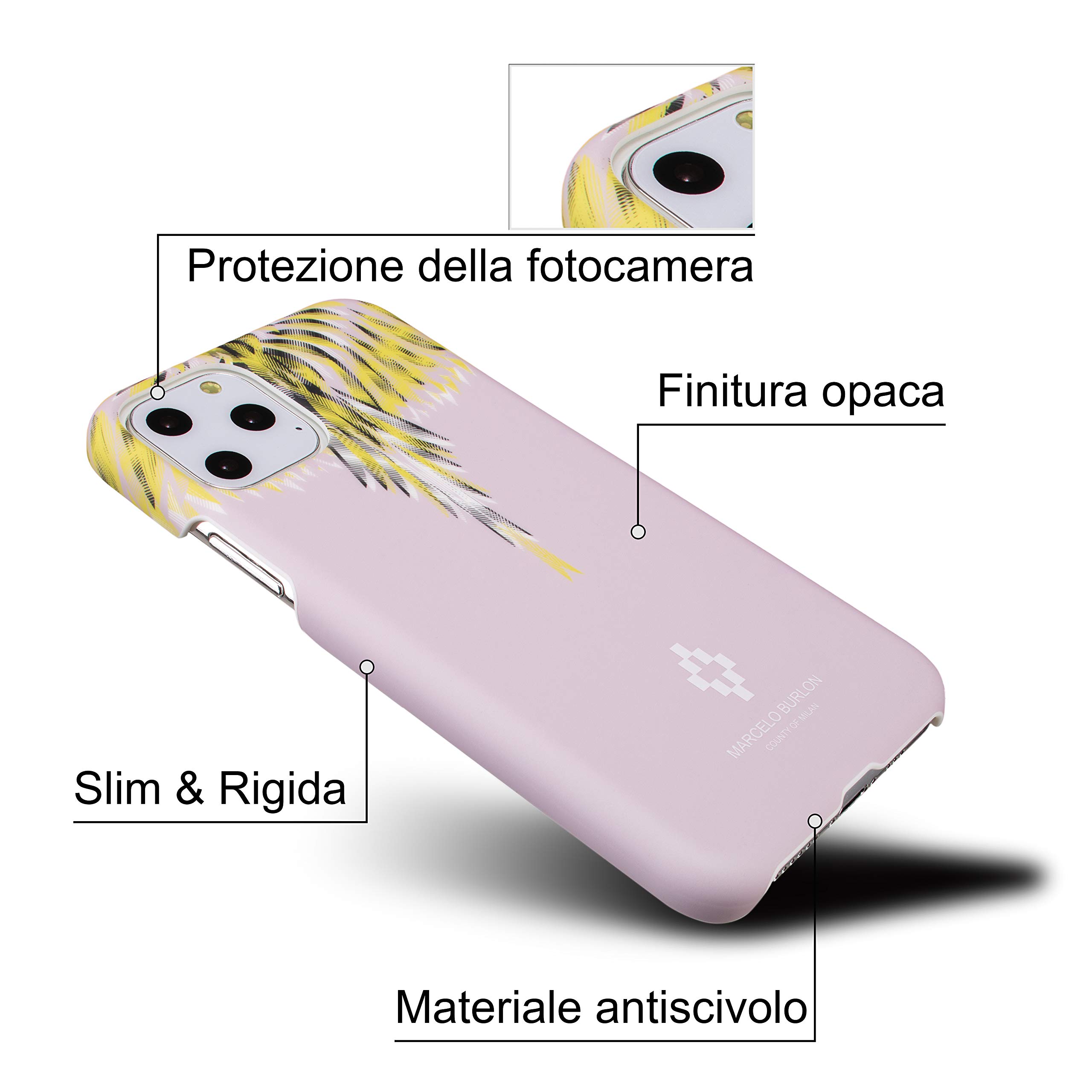 Marcelo Burlon cover iPhone 11 Pro Max antiurto nera