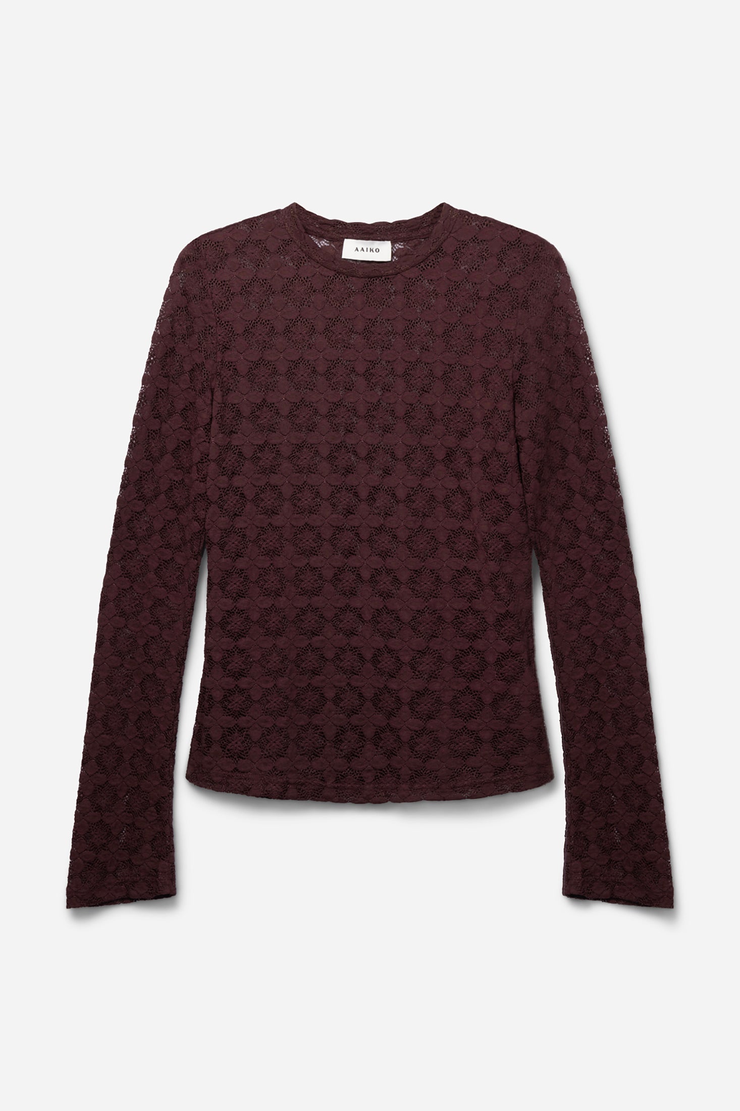 Aaiko Mason top bordeaux in pizzo floreale