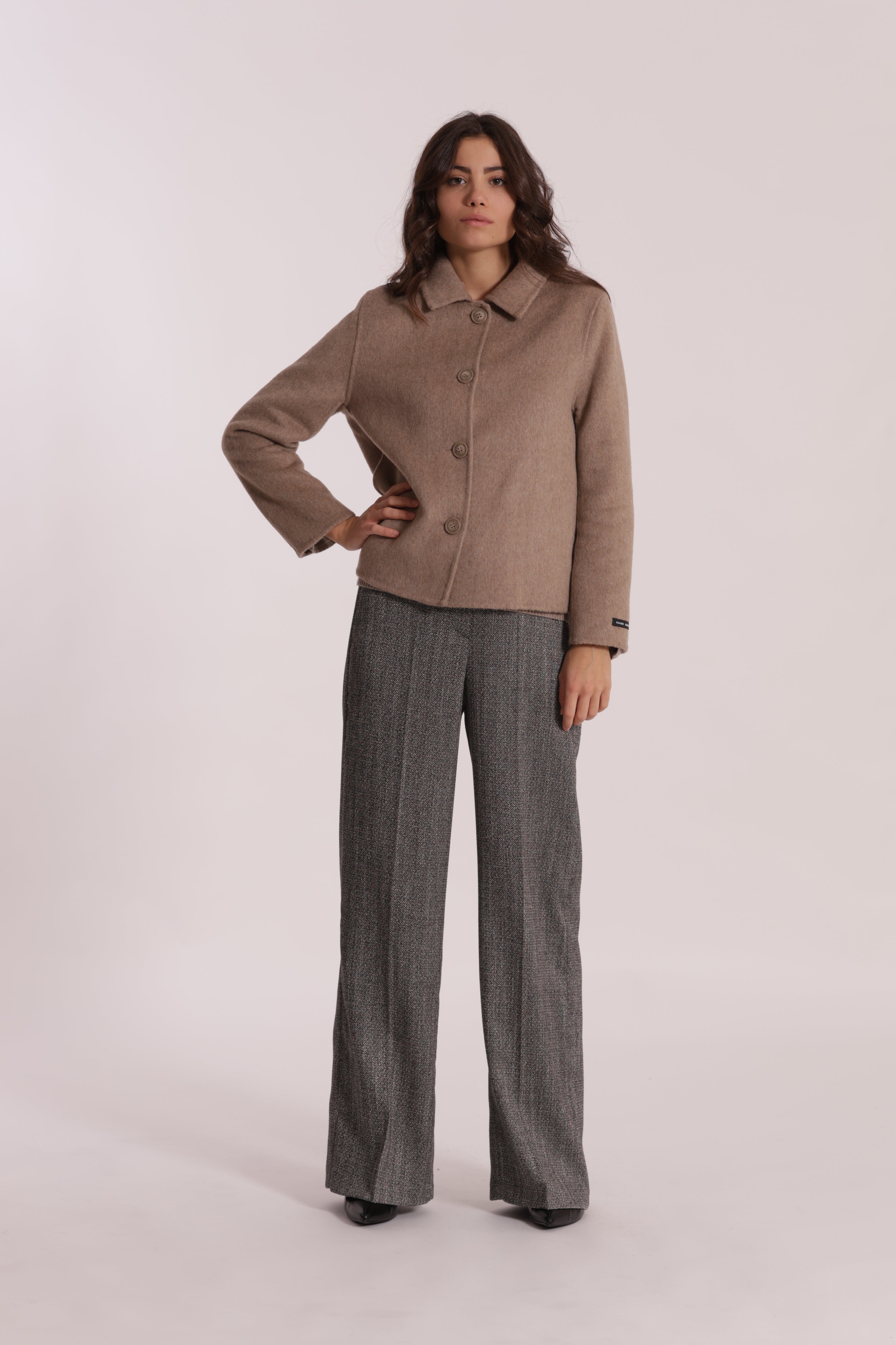 Mimi Mua Giacca cappotto corto nero lana