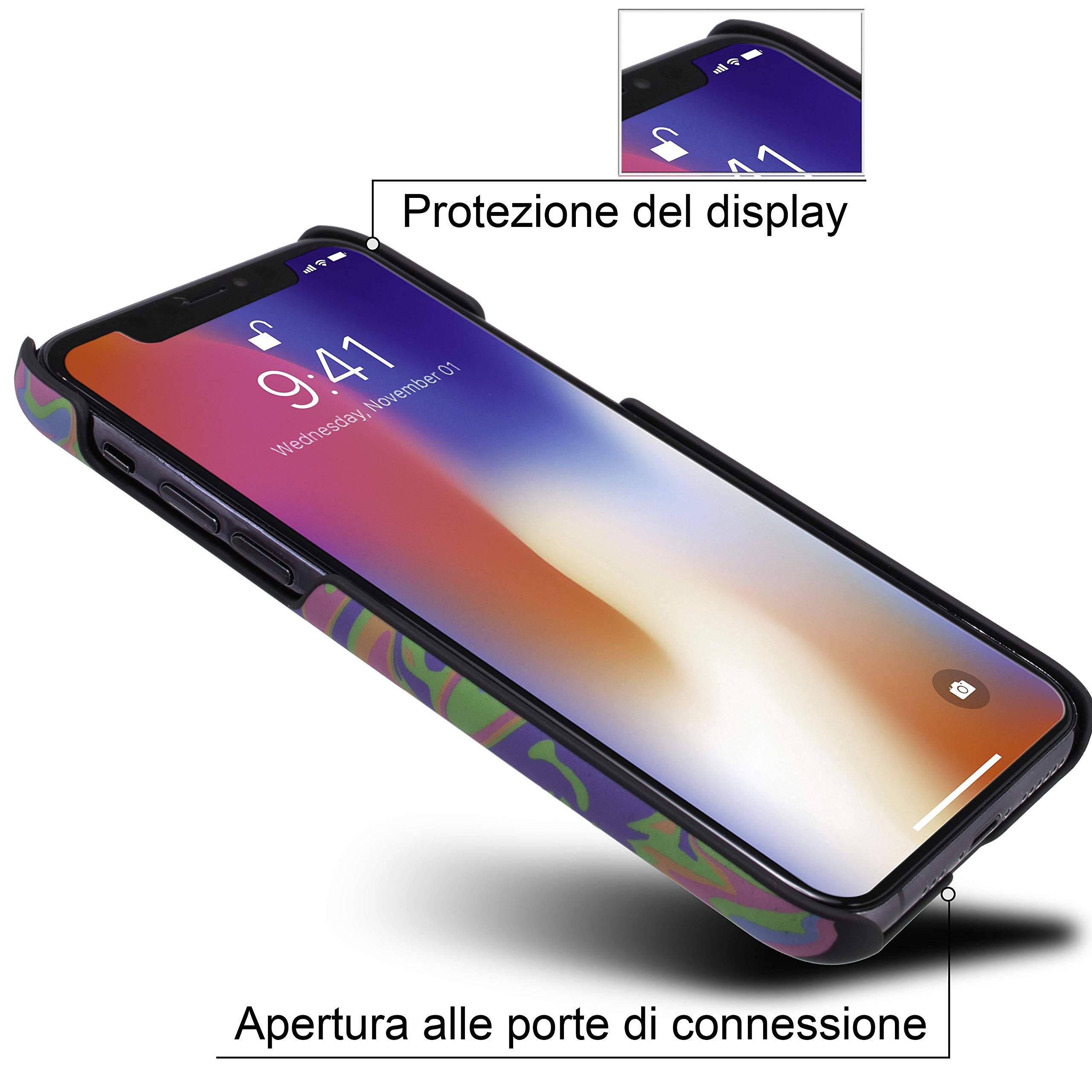 Marcelo Burlon County of Milan cover iPhone 11 Pro Max slim vetro 9H