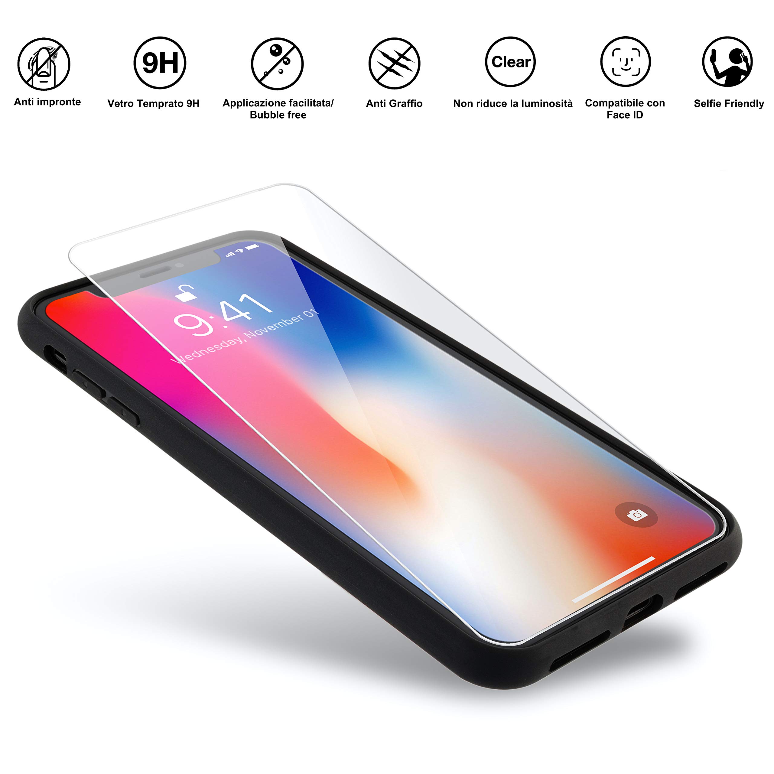 Marcelo Burlon County of Milan 3D Cross cover iPhone X/XS + vetro antiurto