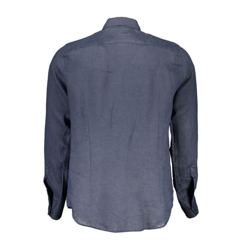 La Martina Blue Linen camicia lino uomo blu XL