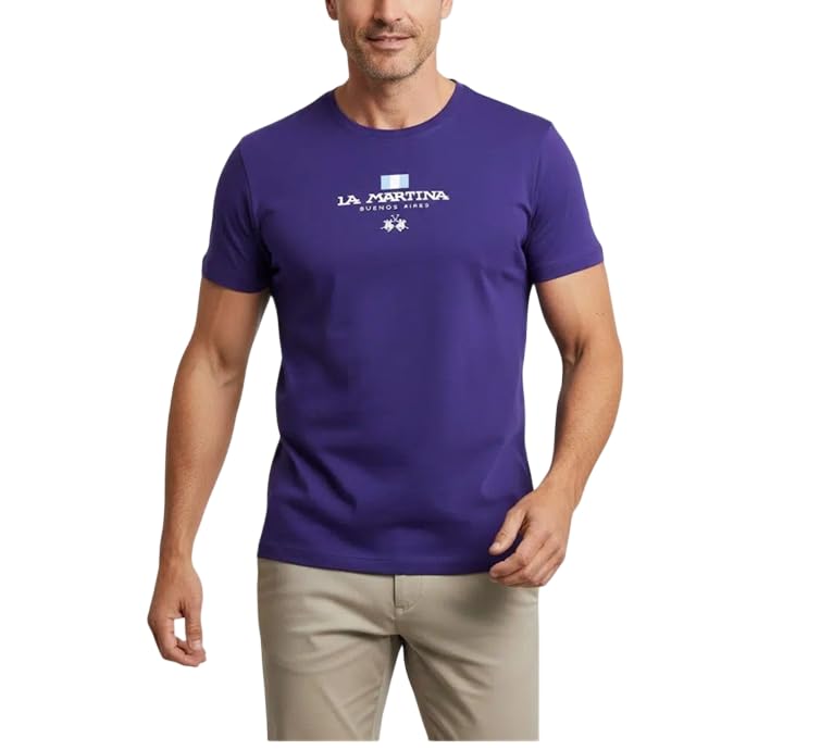 La Martina MCR304 JS388 t-shirt uomo cotone bianco