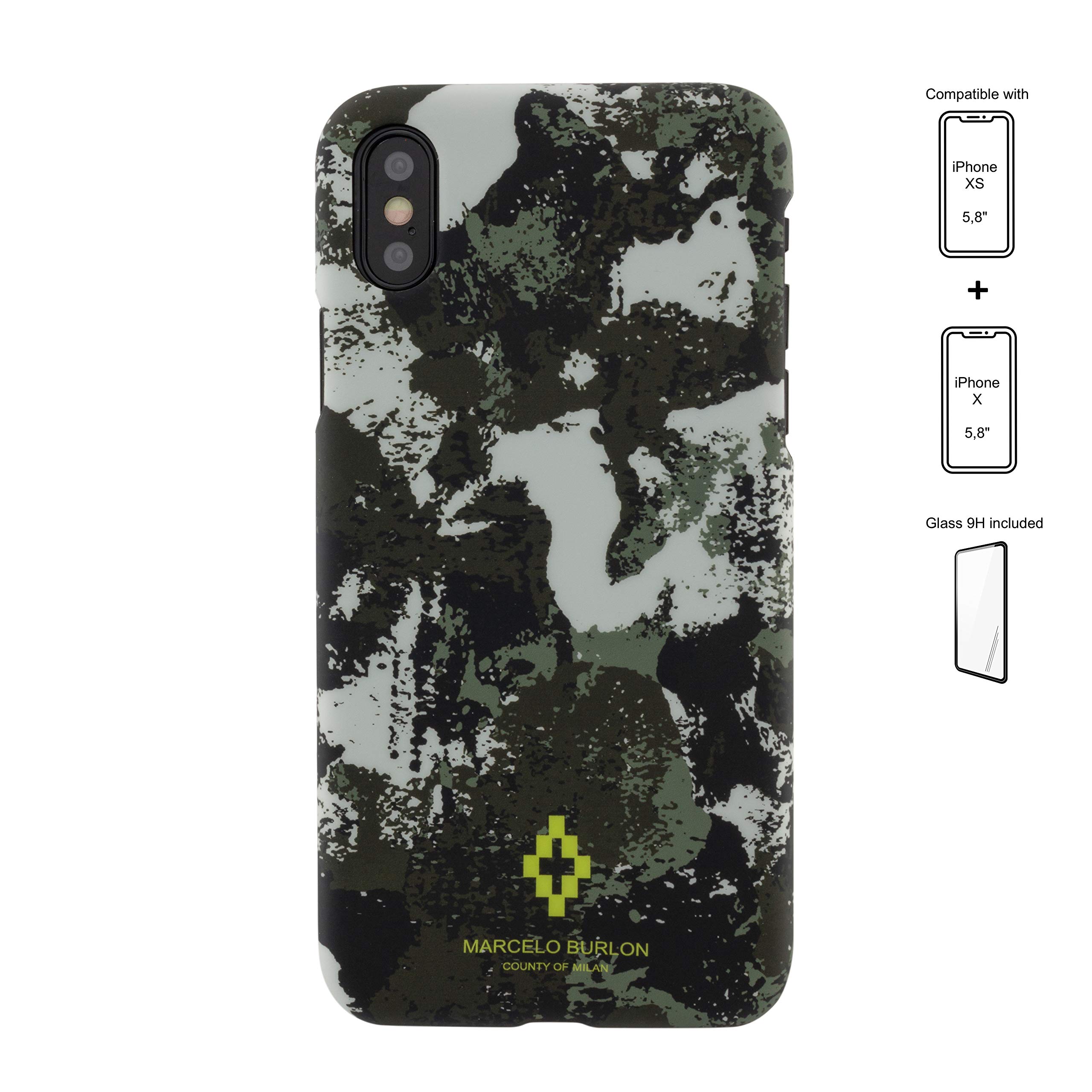 Marcelo Burlon County of Milan Soft Touch cover iPhone X/XS + vetro