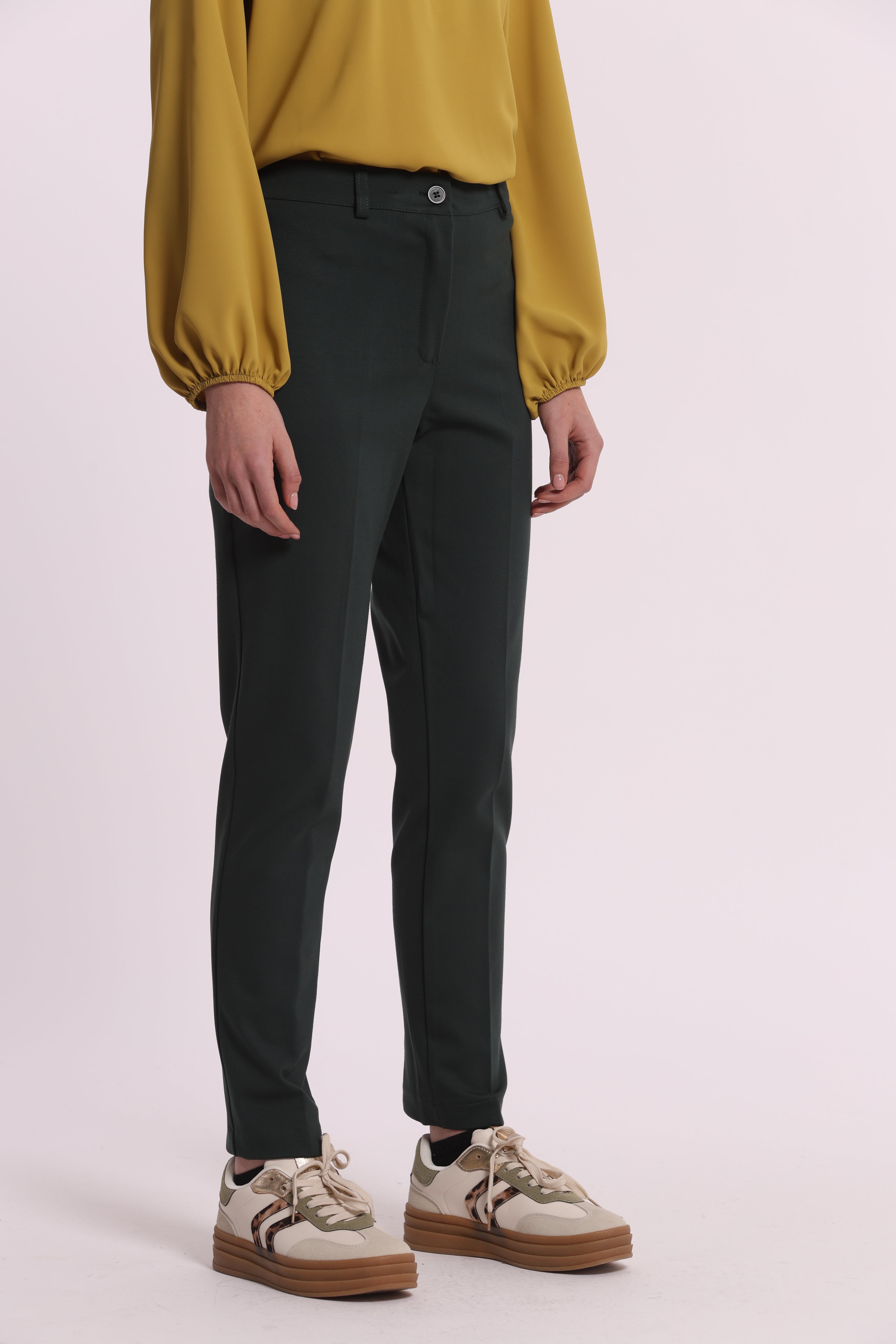 Mimi Mua Pantalone a Sigaretta in Punto Milano nero elasticizzato
