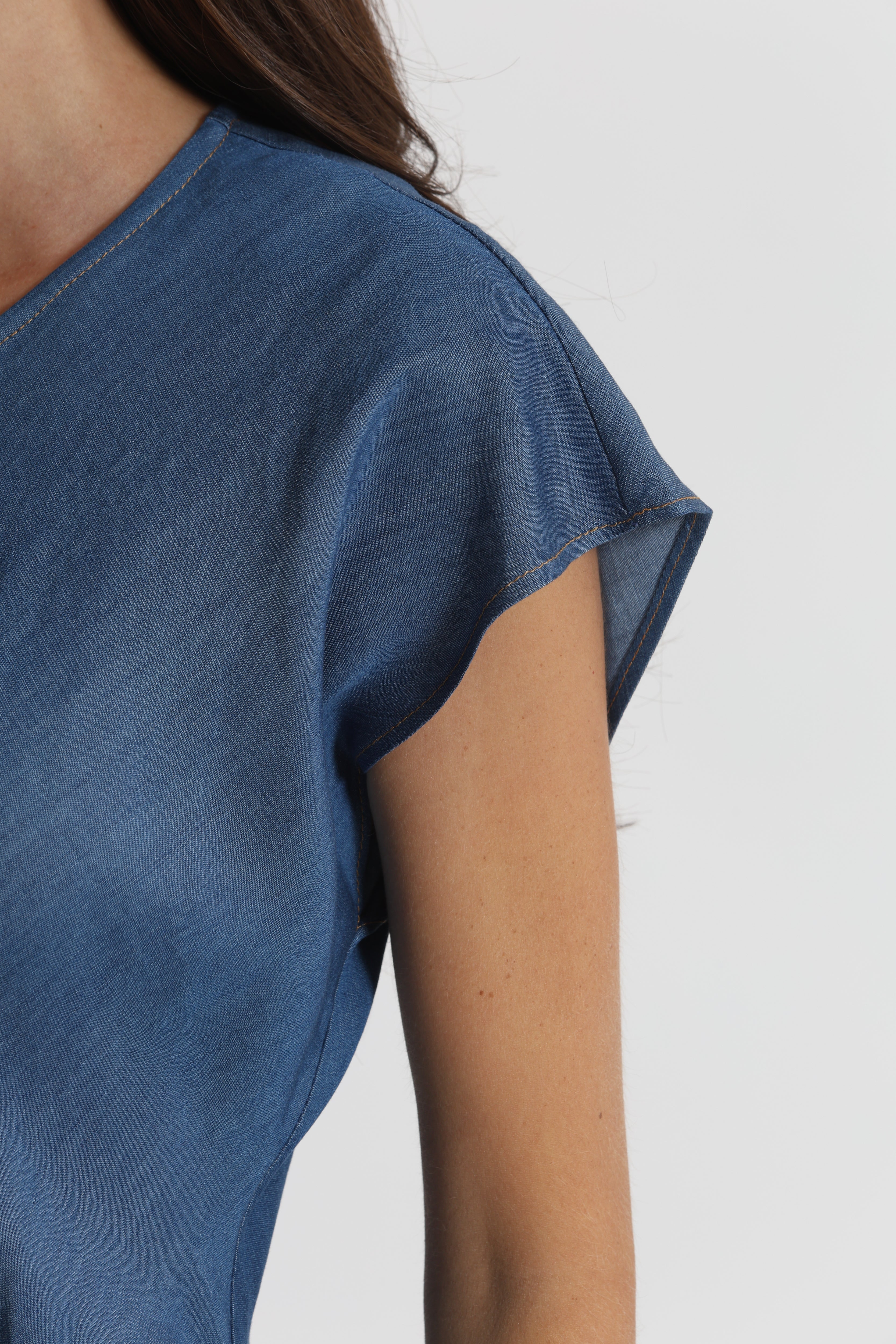 Mimi Mua denim abito lungo lyocell leggero