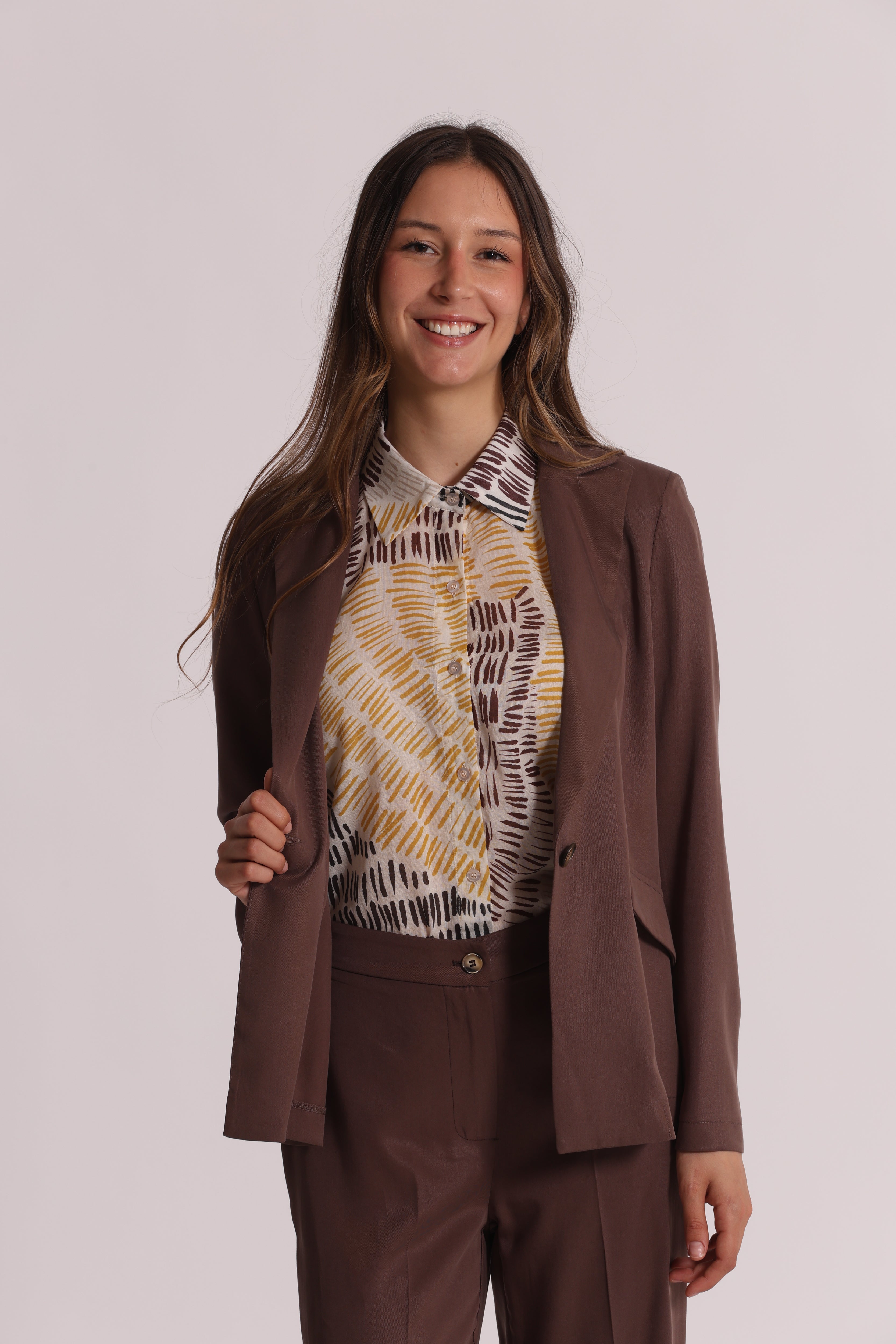 Mimi Mua Basic in Lyocell giacca panna leggera